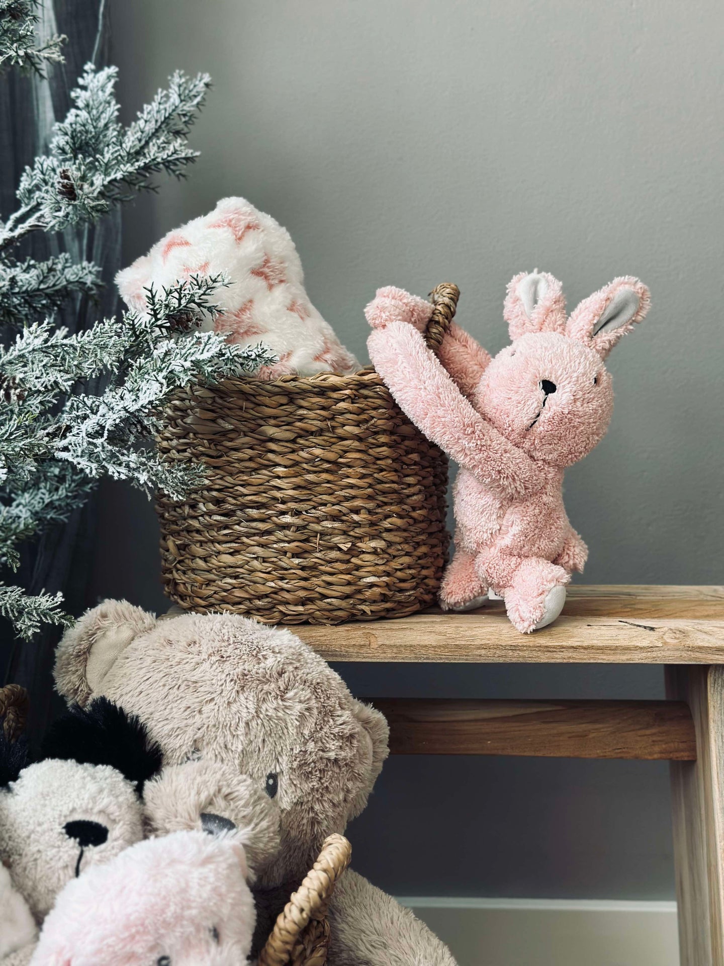 Babydecke mit Kuscheltier - Hase