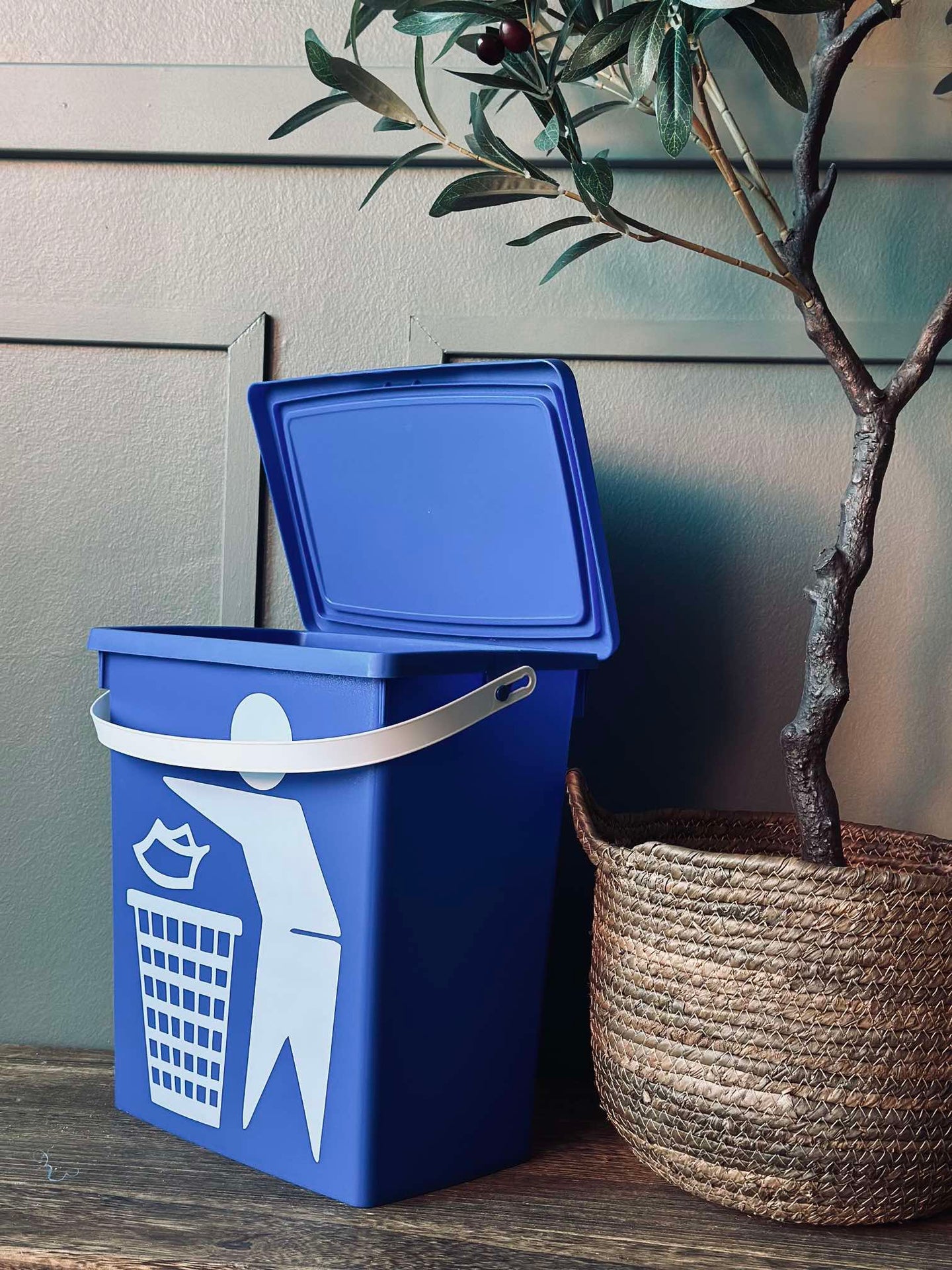BIO Eimer mit Deckel 12 Liter - BLAU