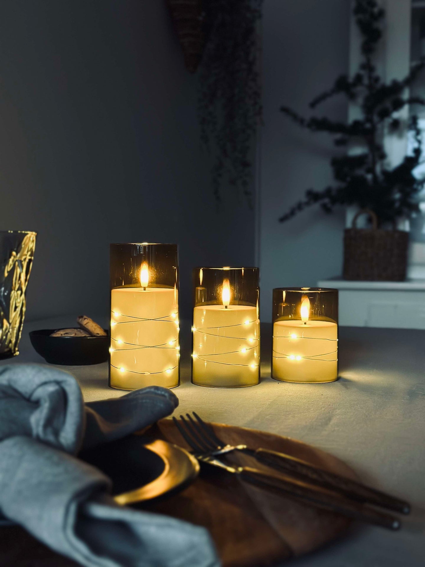 LED-Licht ALMA 3 Stk. mit Fernbedienung