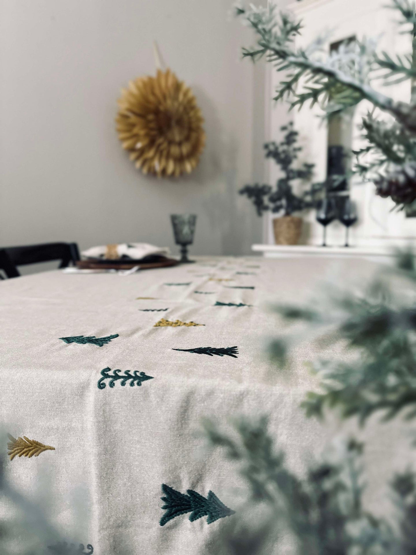 Weihnachtstischdecke Baumwolle - 140x270