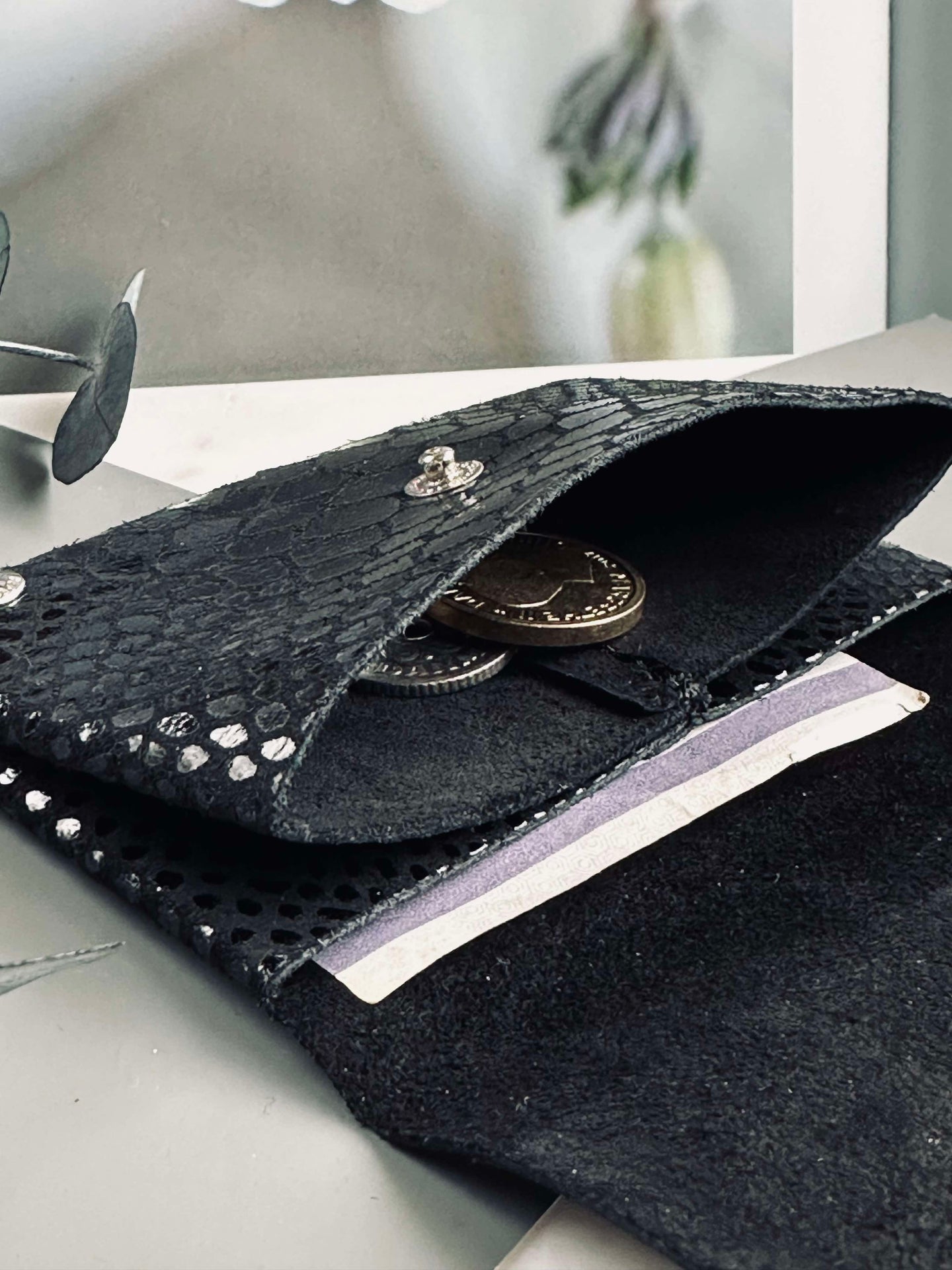 Portemonnaie Aura Small - Black croco