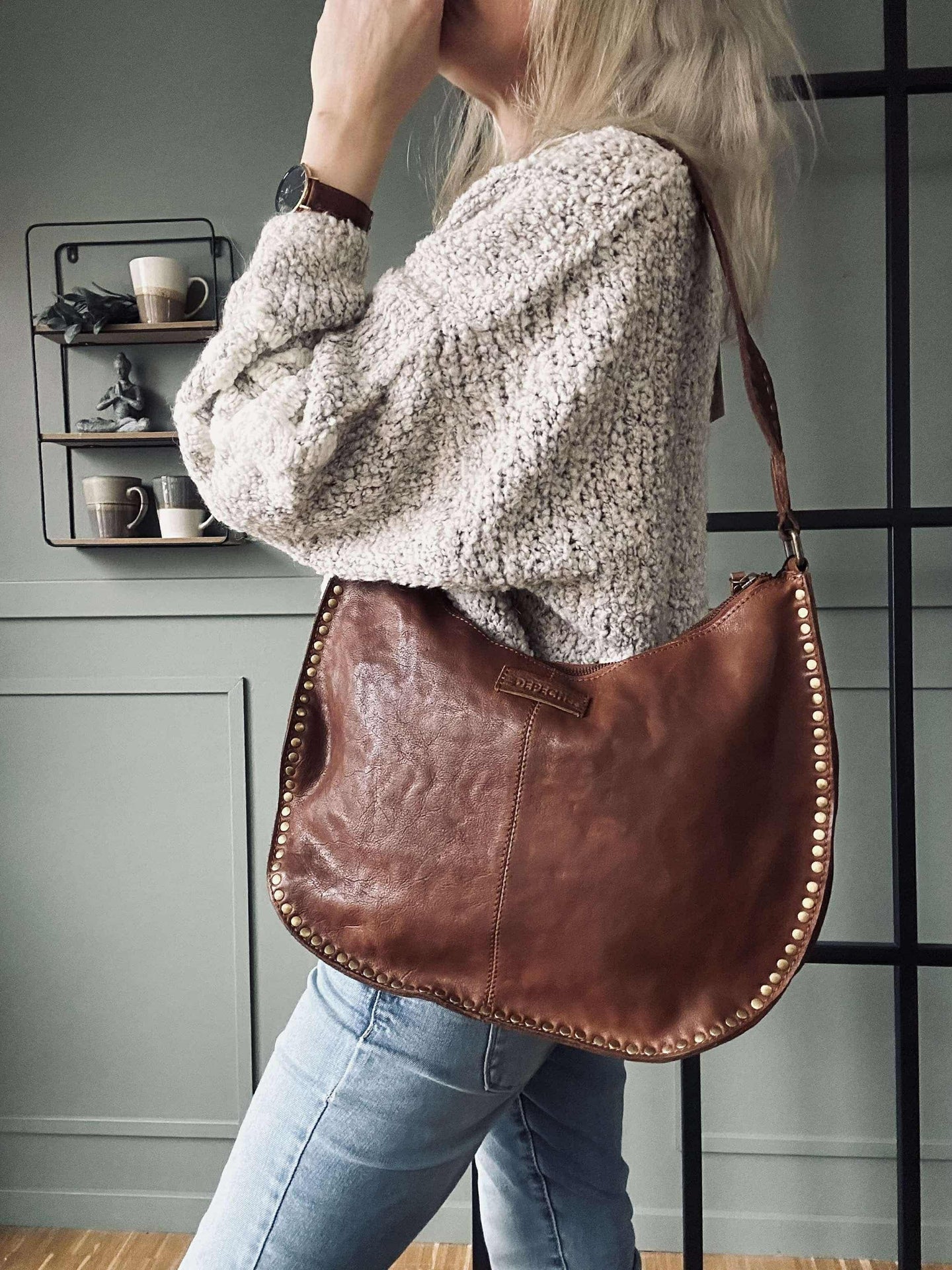 Schultertasche Celia Cognac