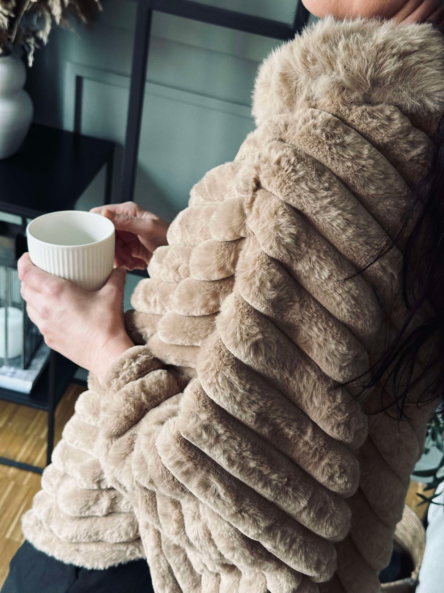 Poncho faux fur