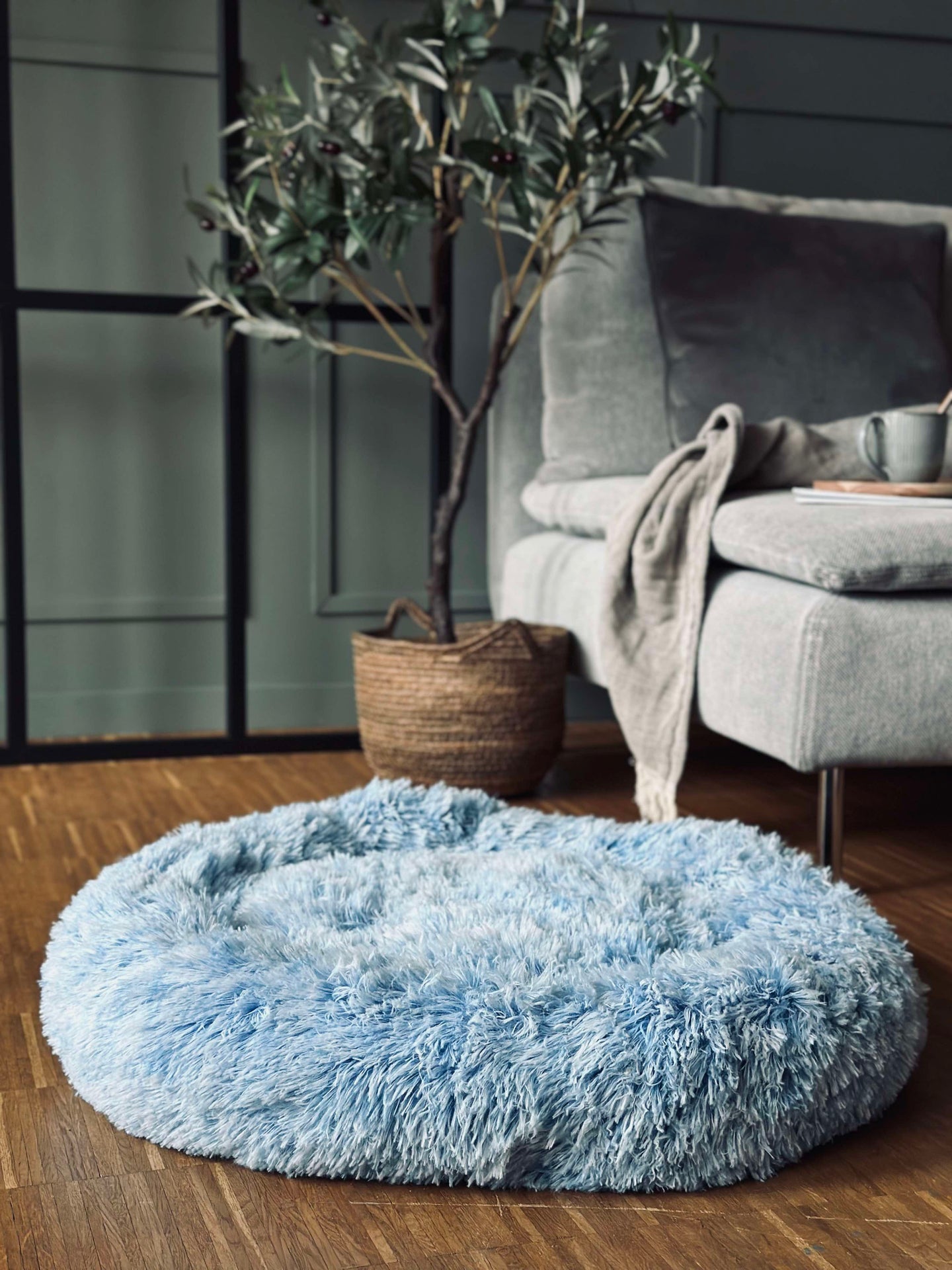 Hundekorb Fluffy - Ø 60 cm Blau