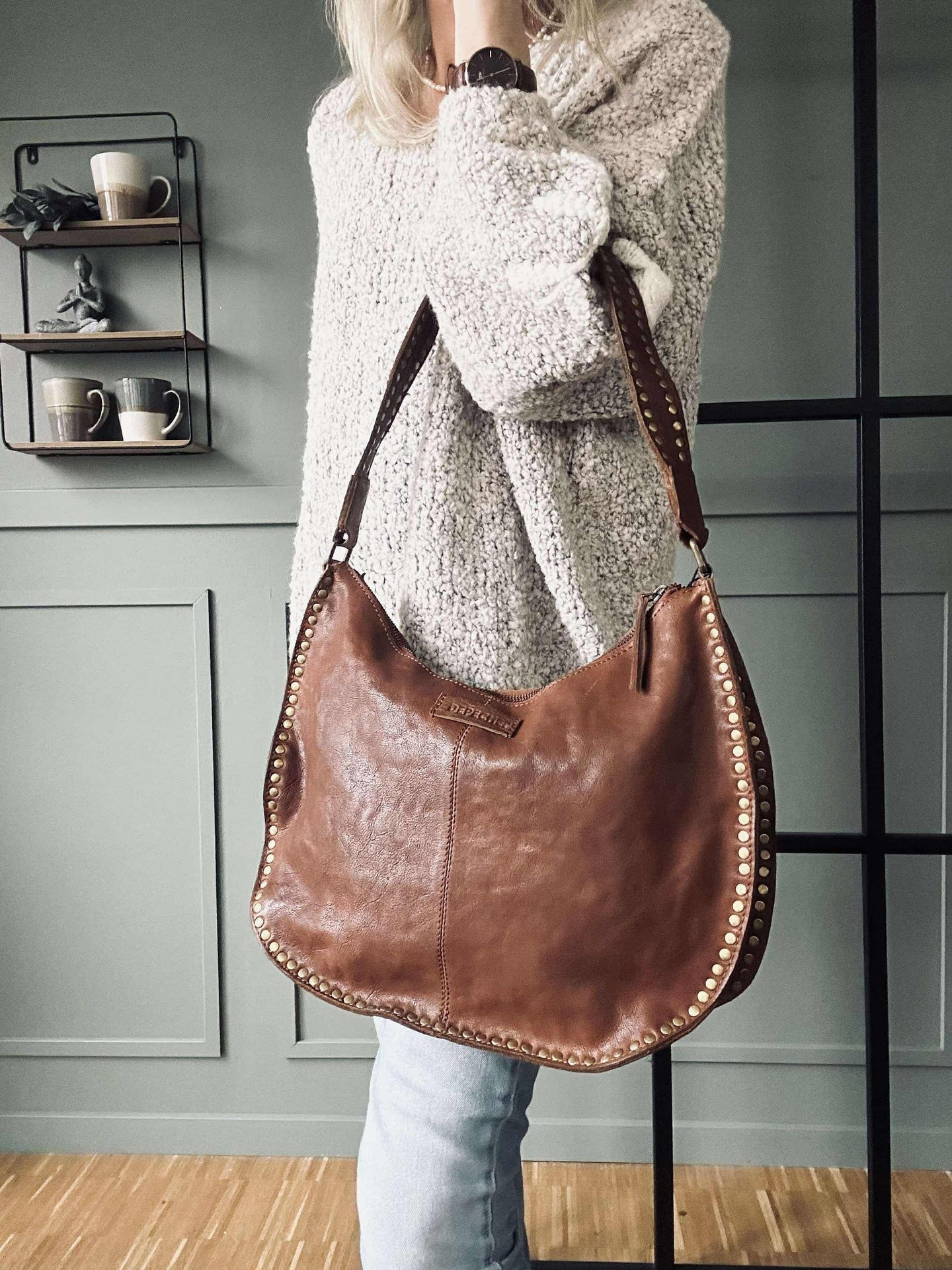 Schultertasche Celia Cognac