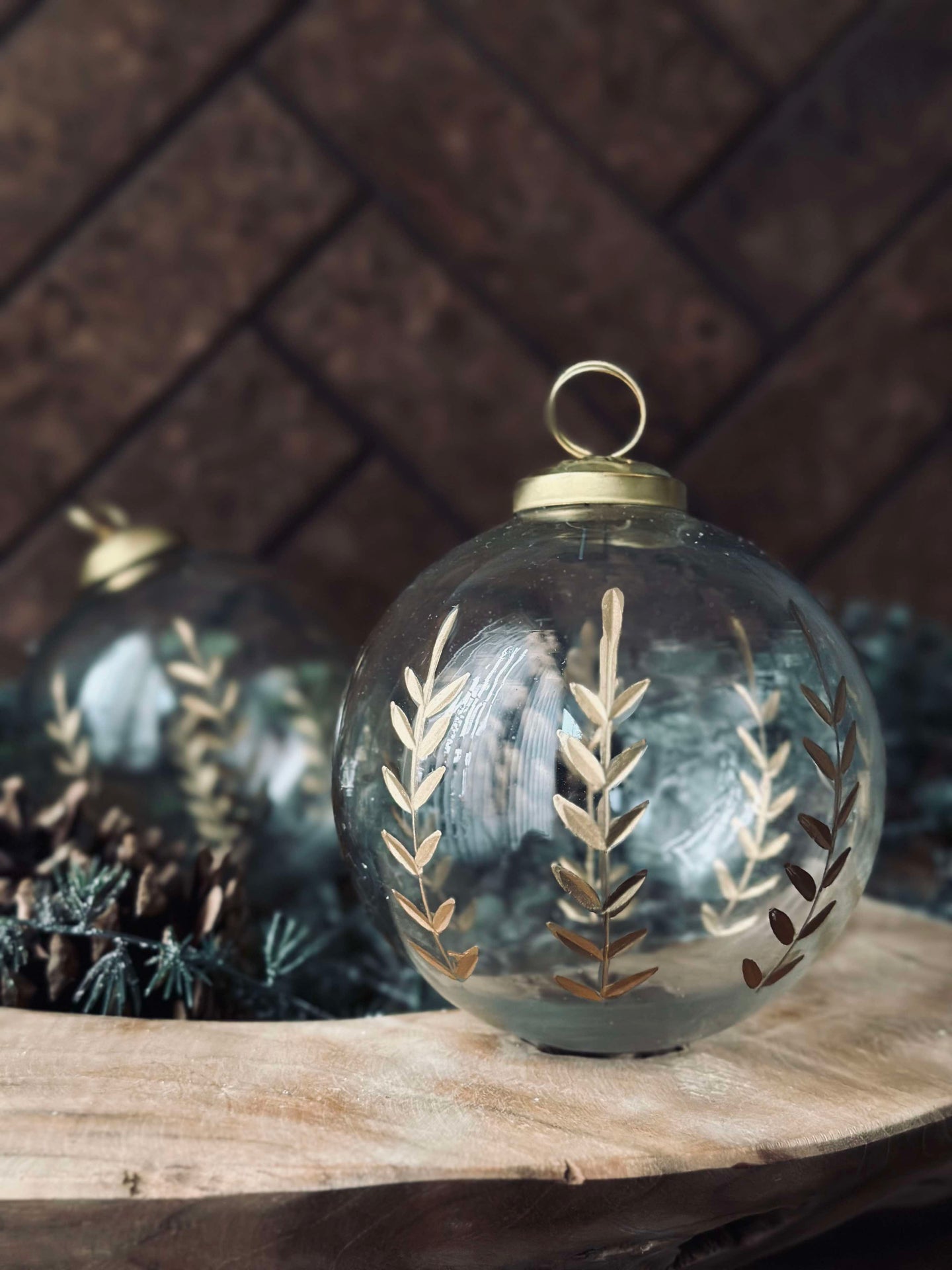 Glas-Weihnachtskugeln - 2er-Set