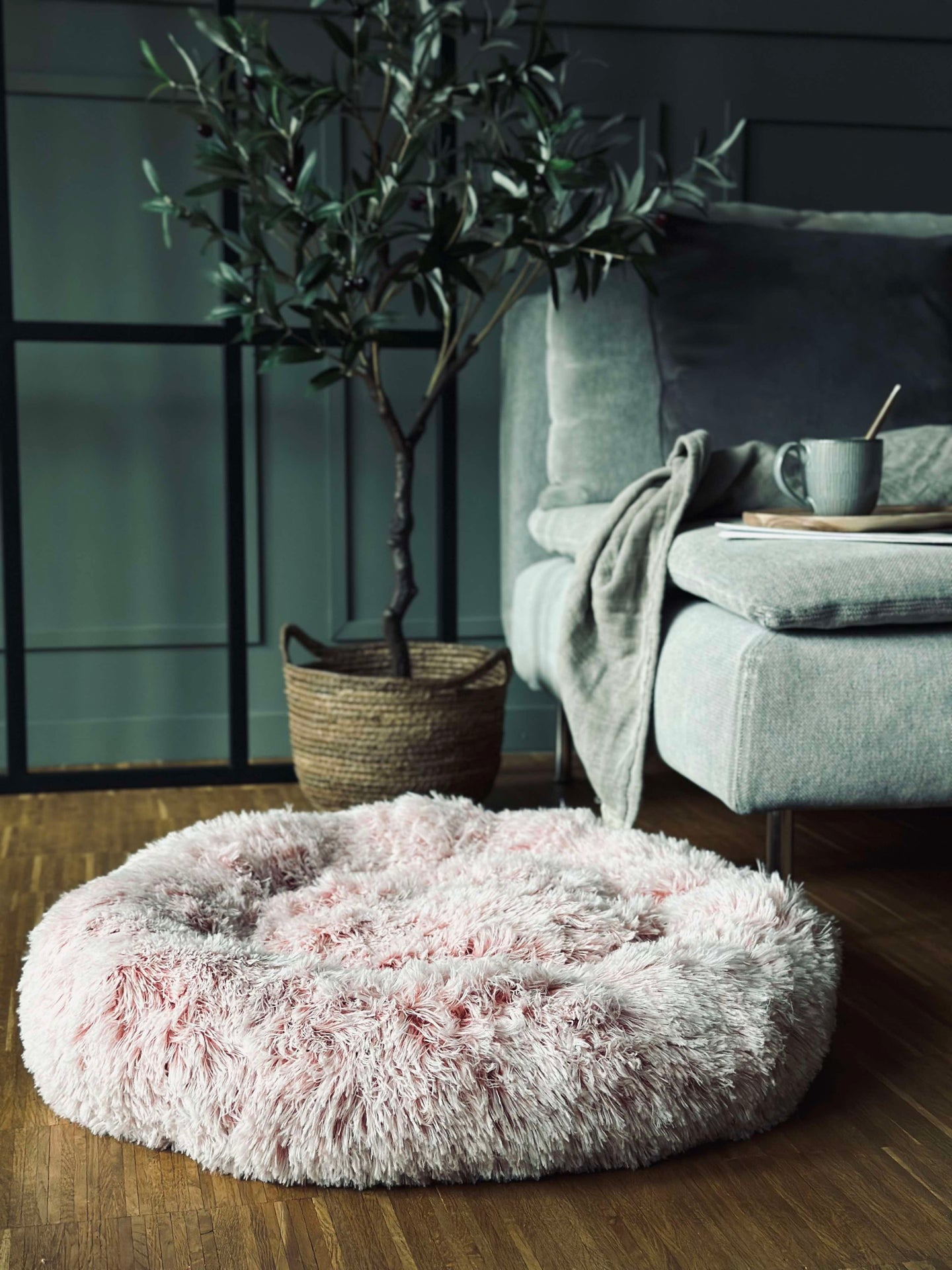 Hundekorb Fluffy - Ø 60 cm Rosa