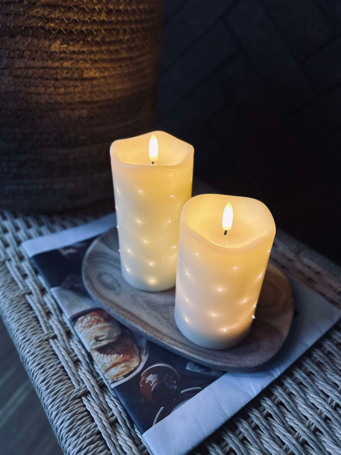 LED-Stumpenkerze Twinkle - 15 cm - Creme