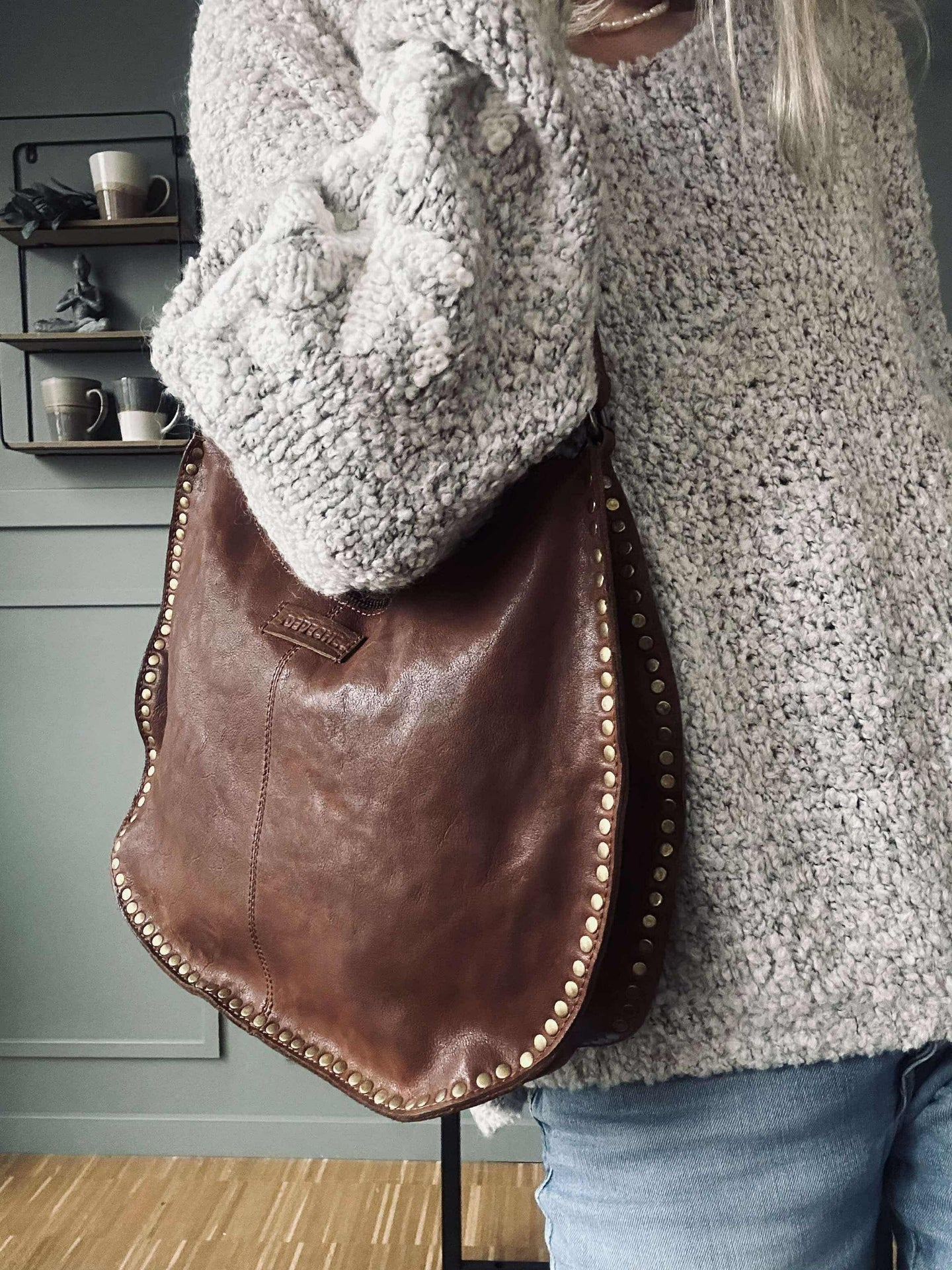 Schultertasche Celia Cognac