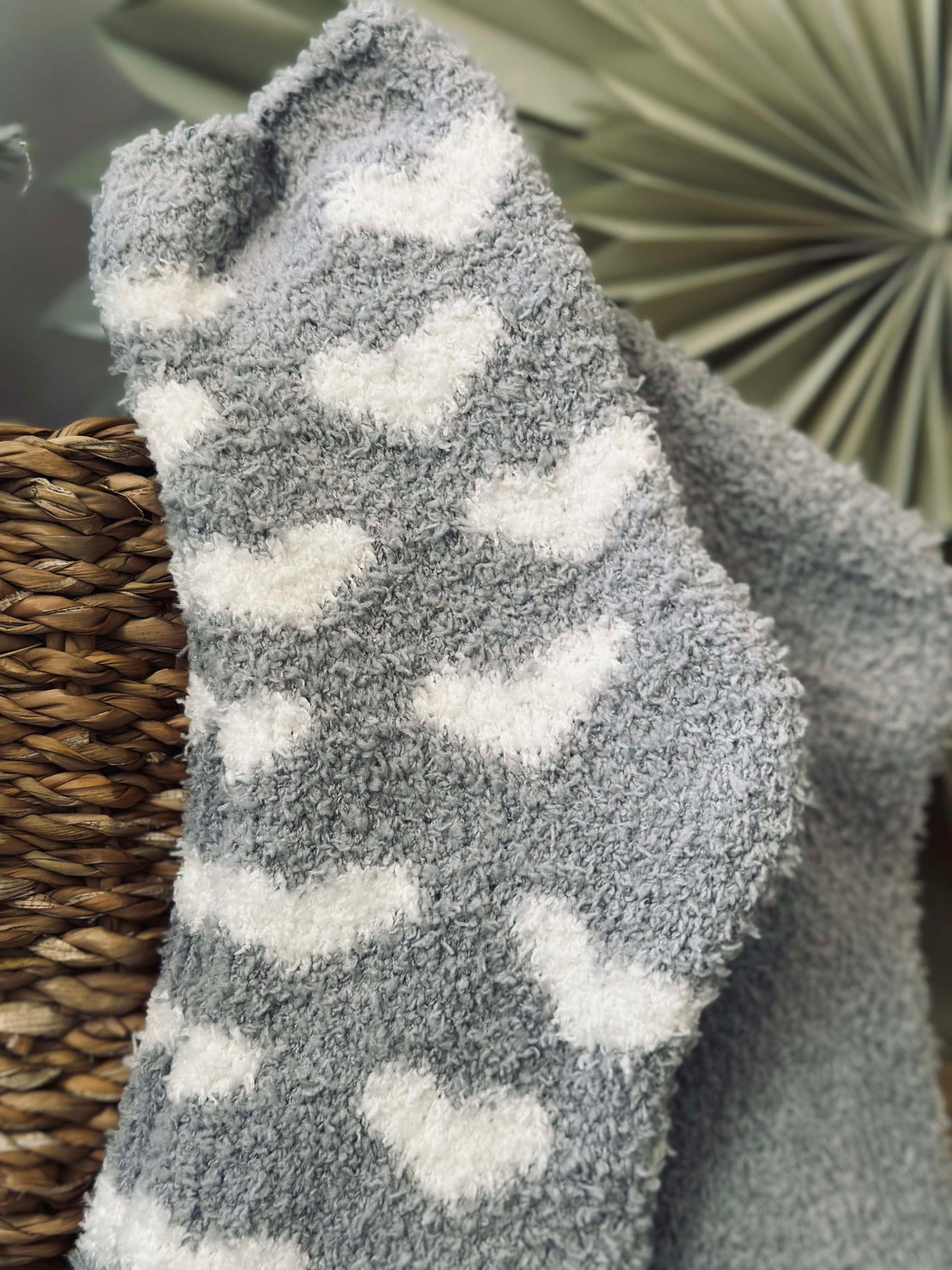 Socken Fluffy Grey heart - Set mit 2 Paaren