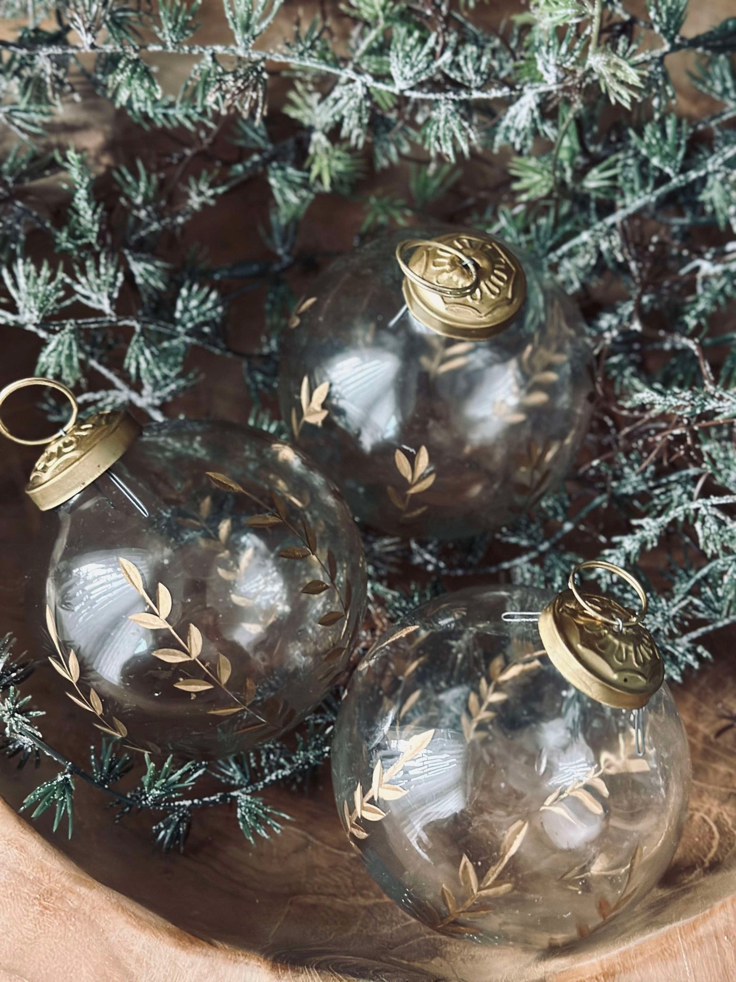 Weihnachtskugeln aus Glas - Set mit 3 Stück