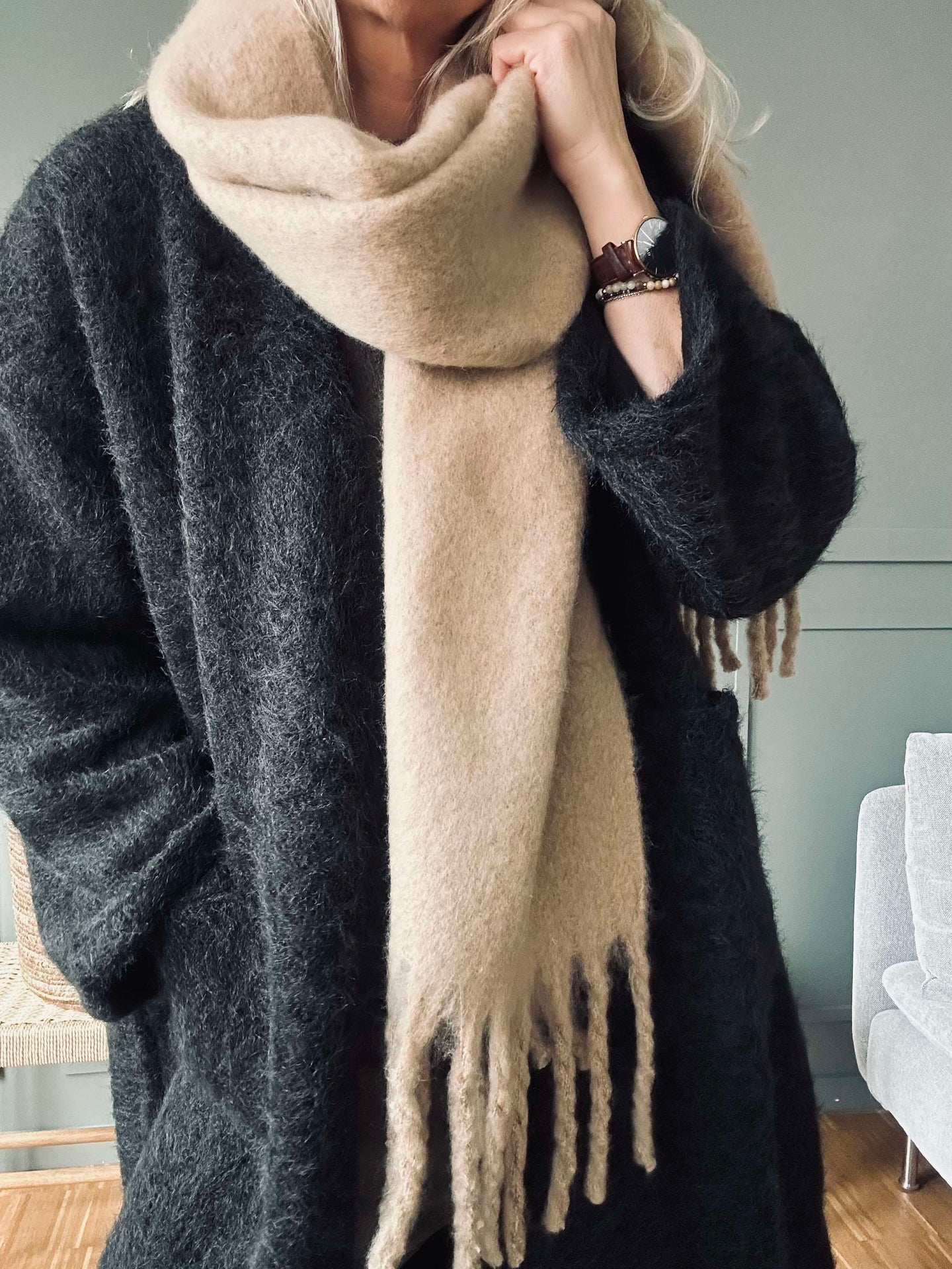 Schal Beige