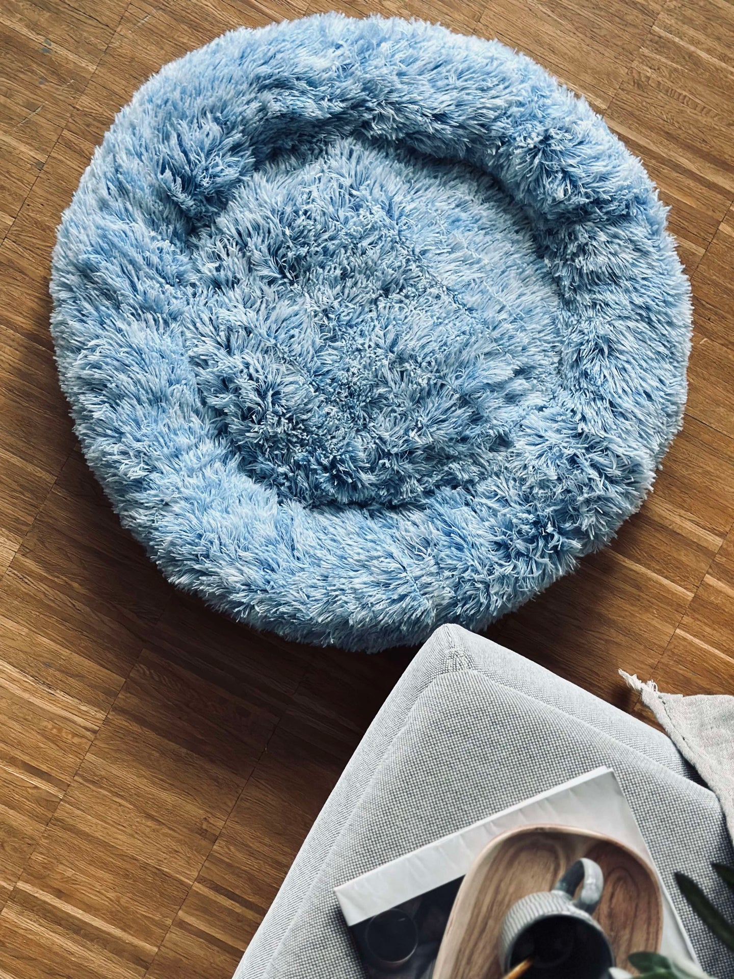 Hundekorb Fluffy - Ø 60 cm Blau