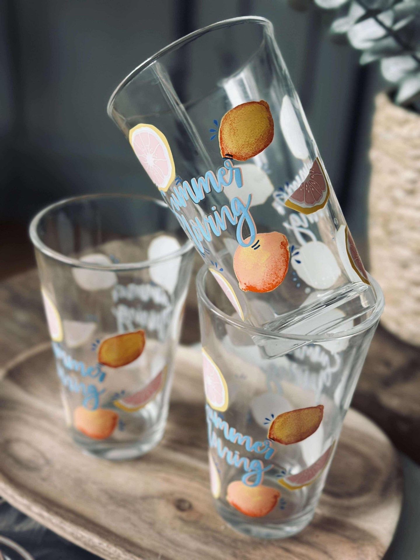 Glas Summer - Set mit 3 Stück.