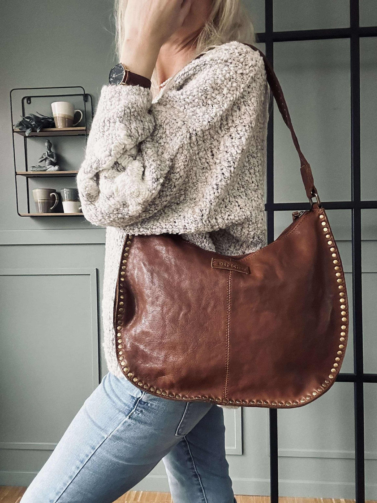 Schultertasche Celia Cognac