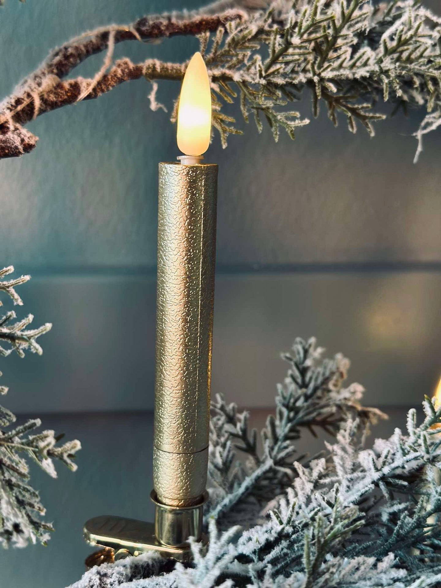 LED Weihnachtsbaumkerzen Gold - Set mit 10 Stück