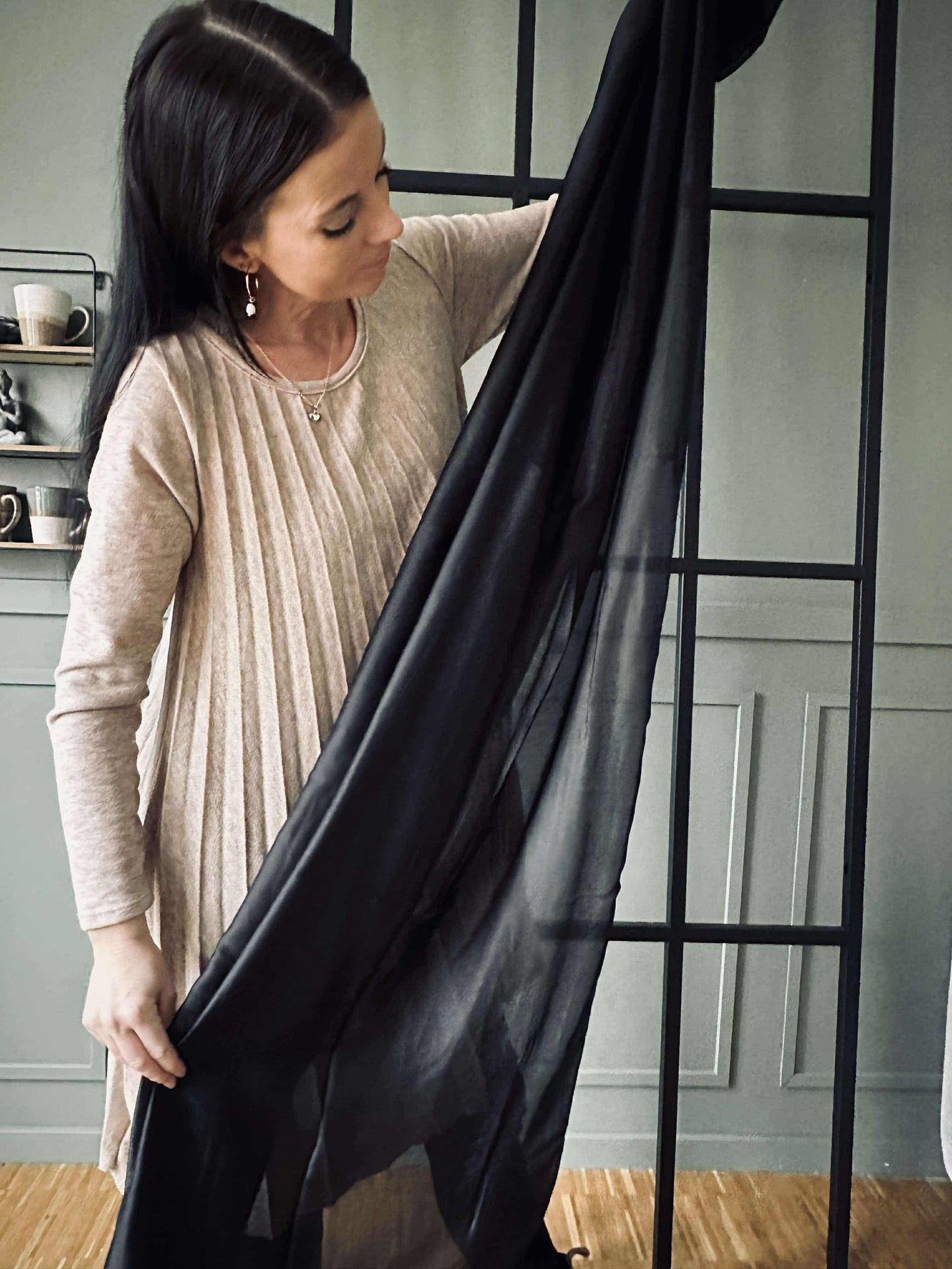 Schal Silky Black