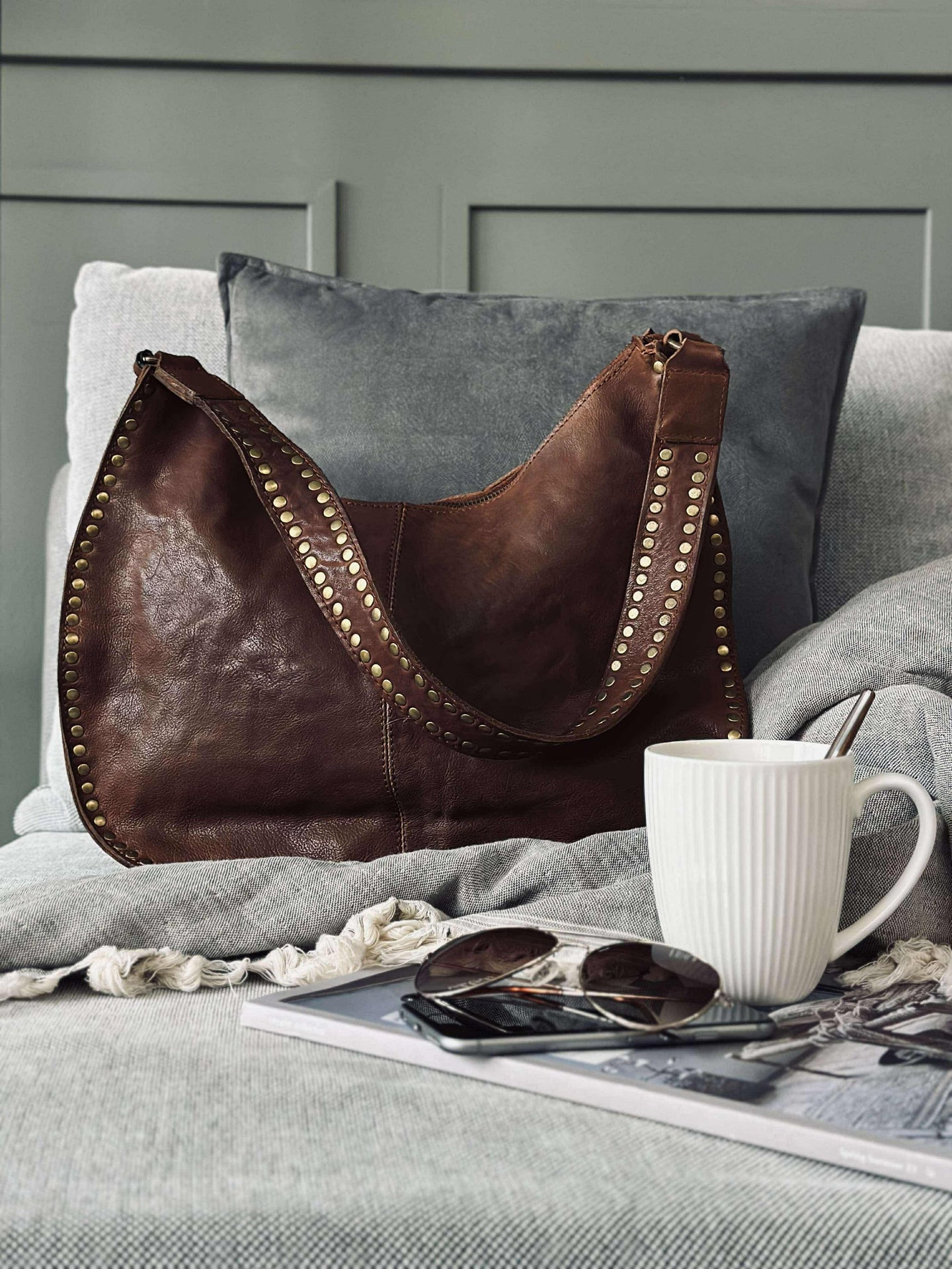 Schultertasche Celia Cognac