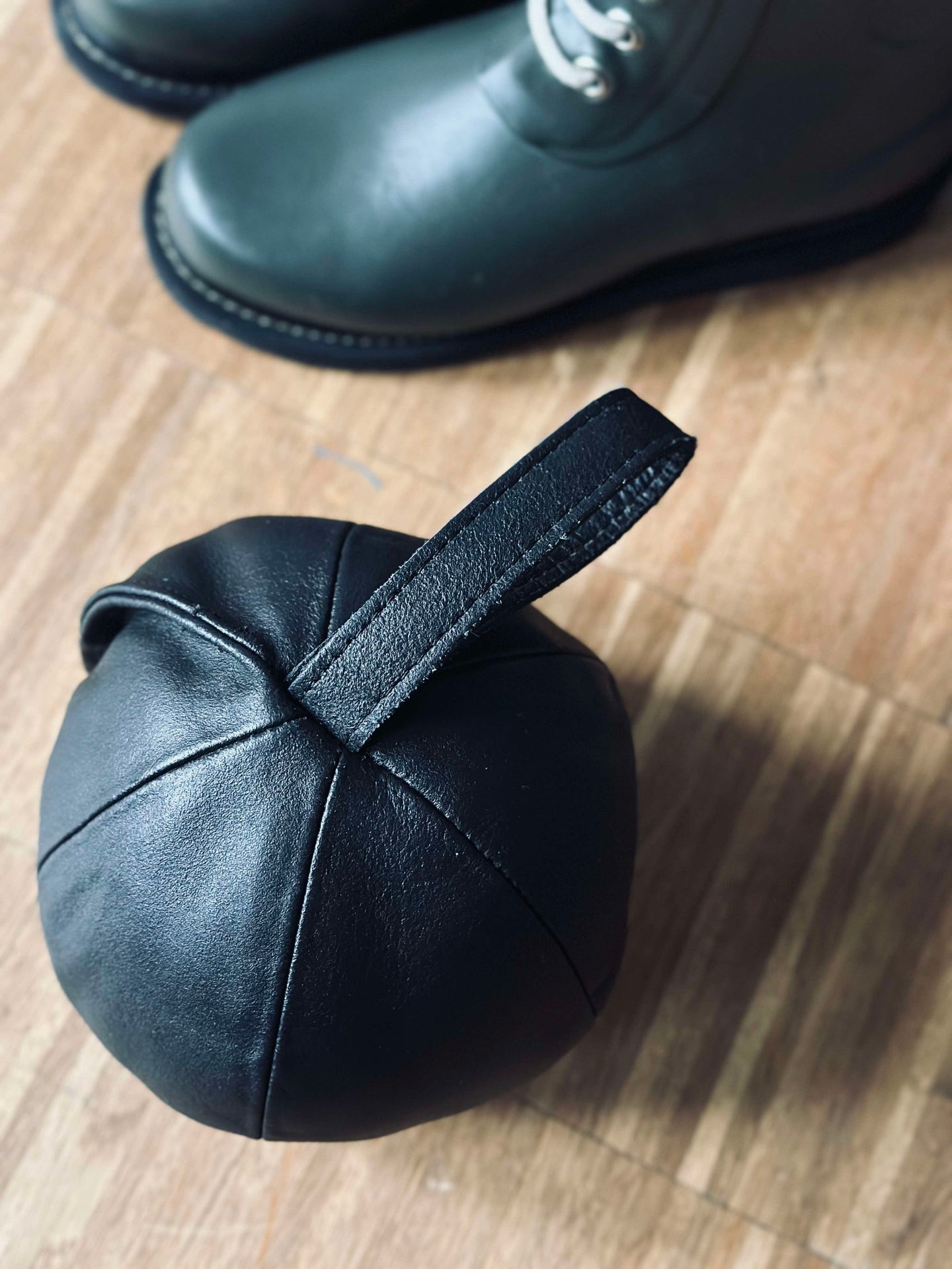 Leder-Türstopper - Schwarz
