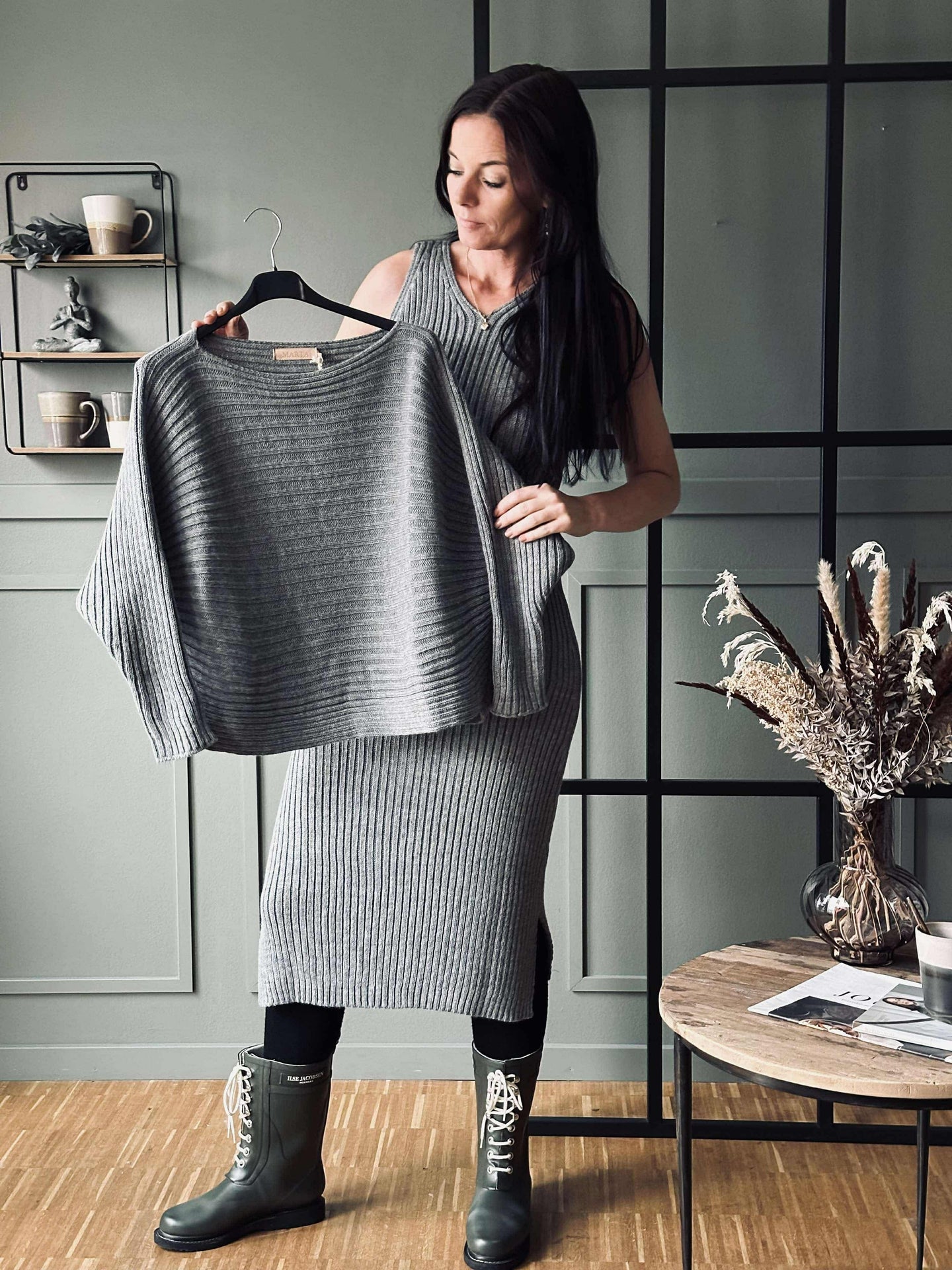Strickset Clara Grey