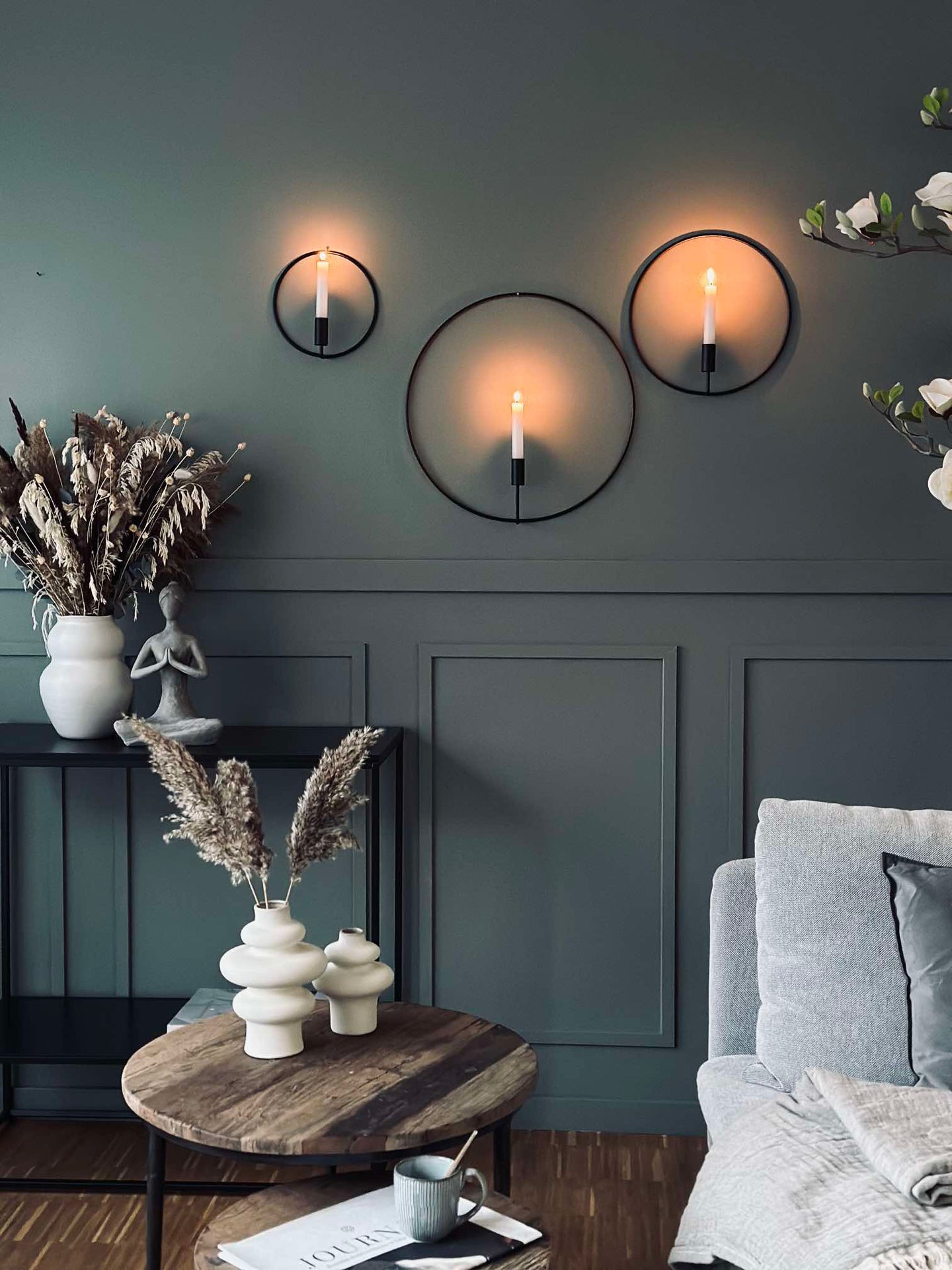 VIAMAJA Kreis Kerzenhalter - Schwarz - Ø 20 cm