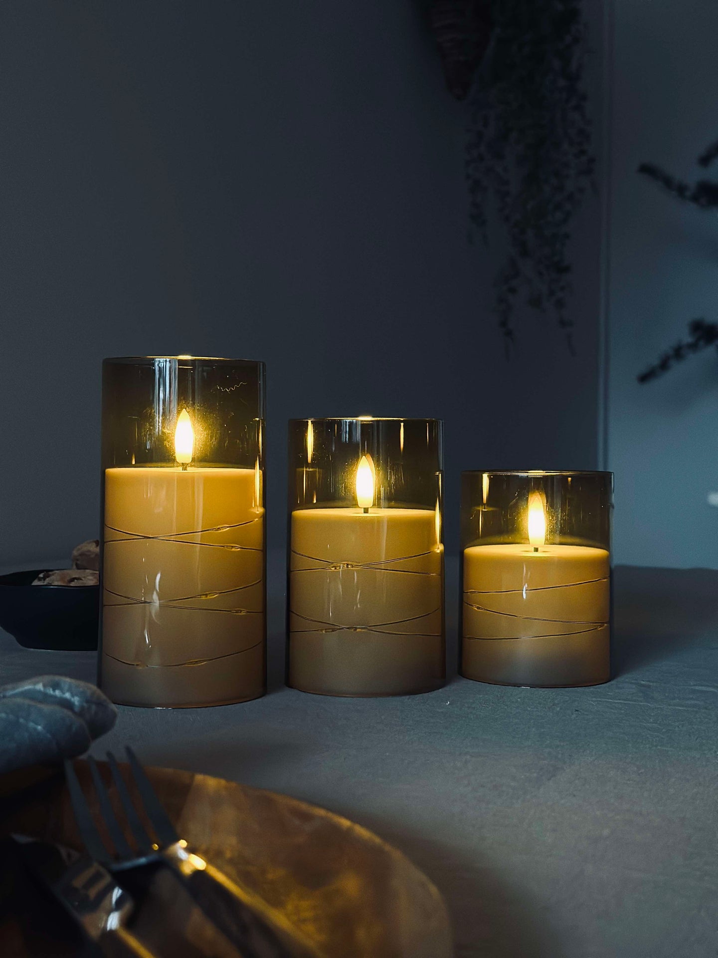 LED-Licht ALMA 3 Stk. mit Fernbedienung