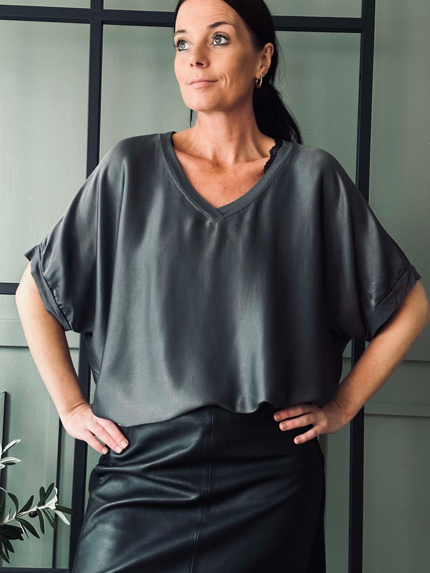 Bluse MILA - Anthrazit