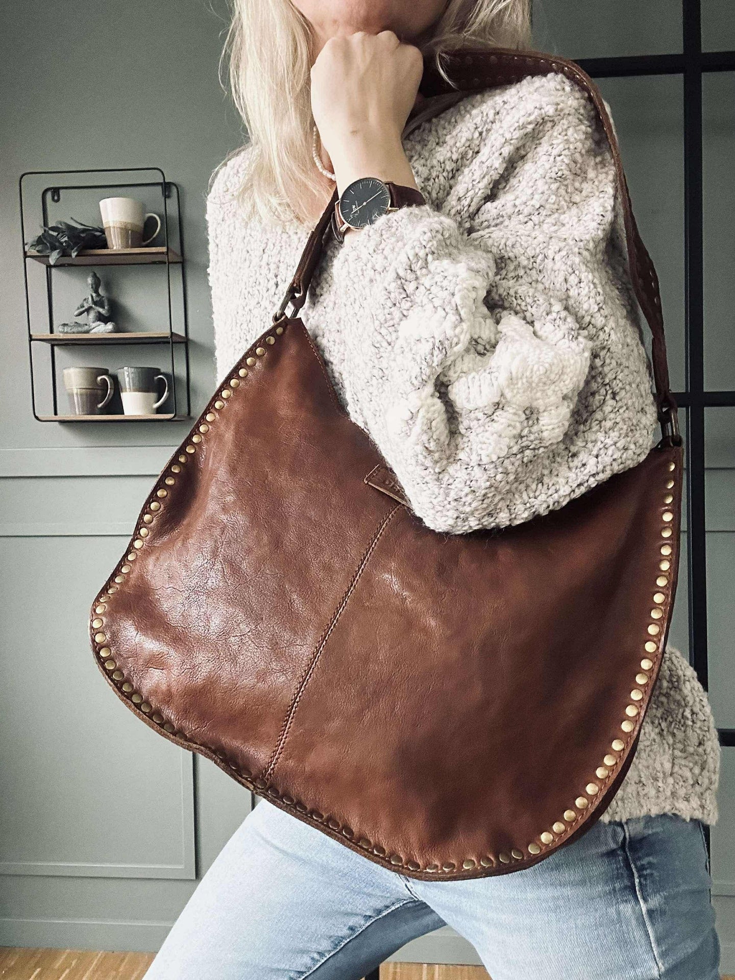 Schultertasche Celia Cognac
