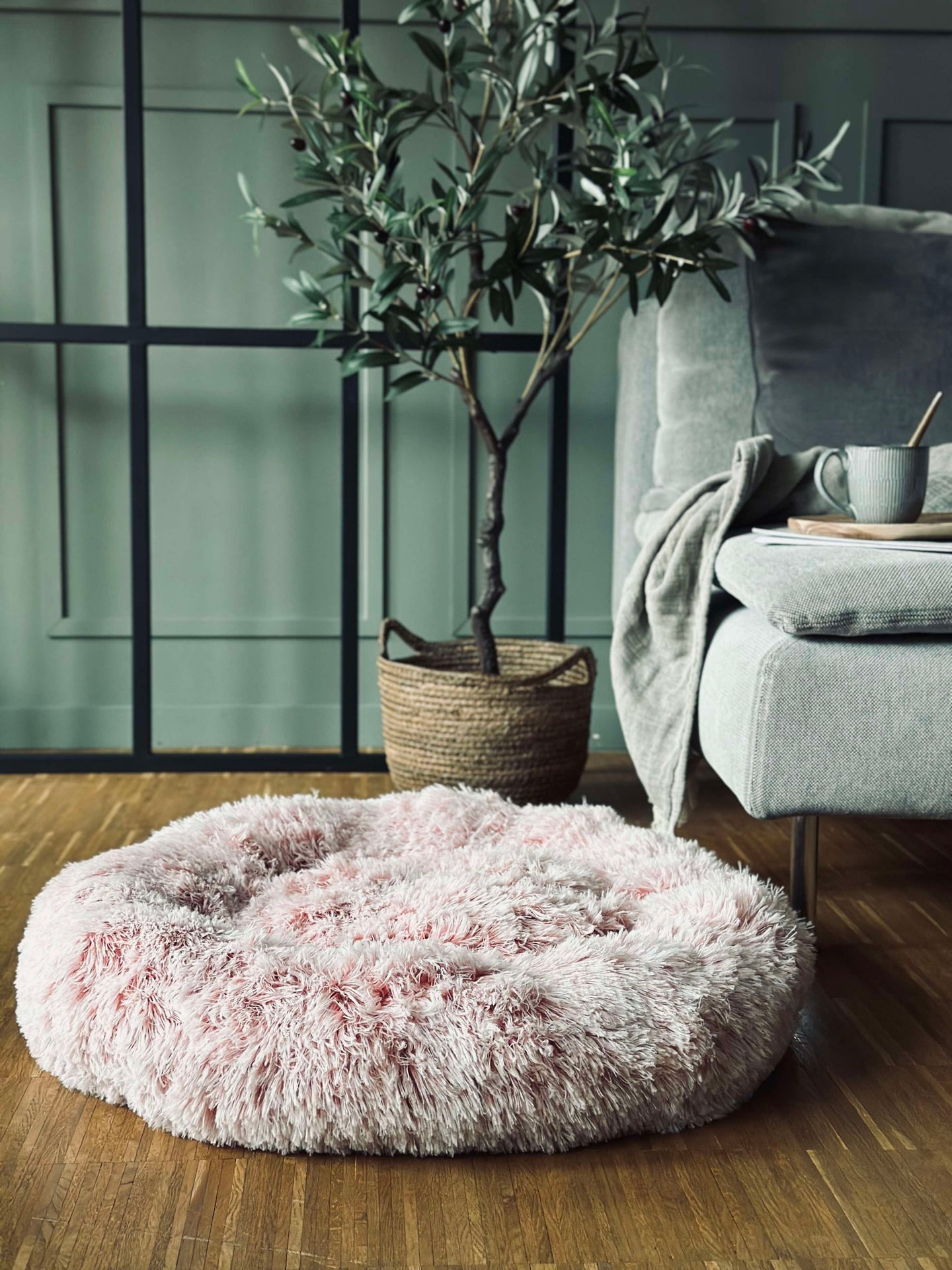 Hundekorb Fluffy - Ø 60 cm Rosa
