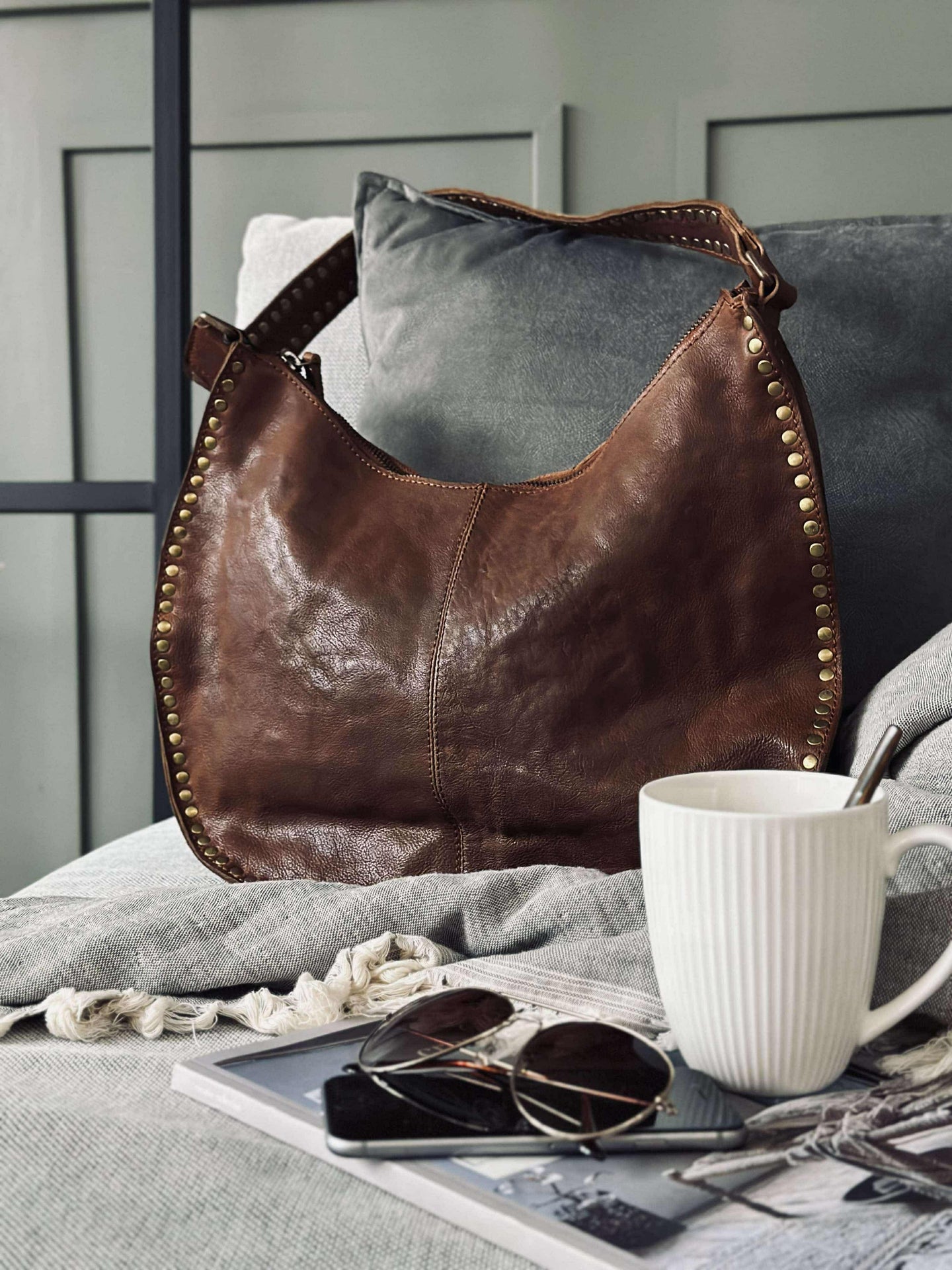 Schultertasche Celia Cognac