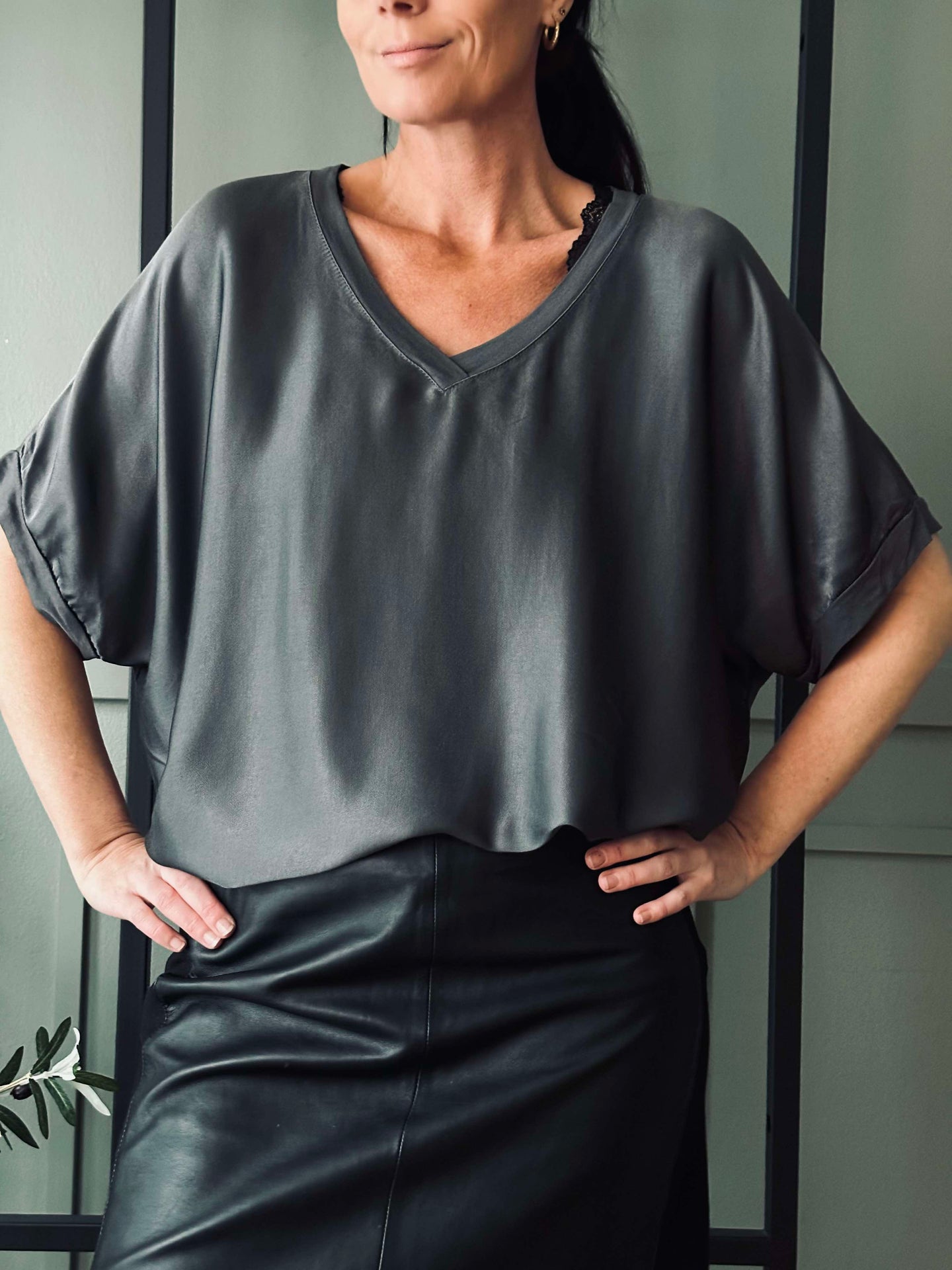 Bluse MILA - Anthrazit