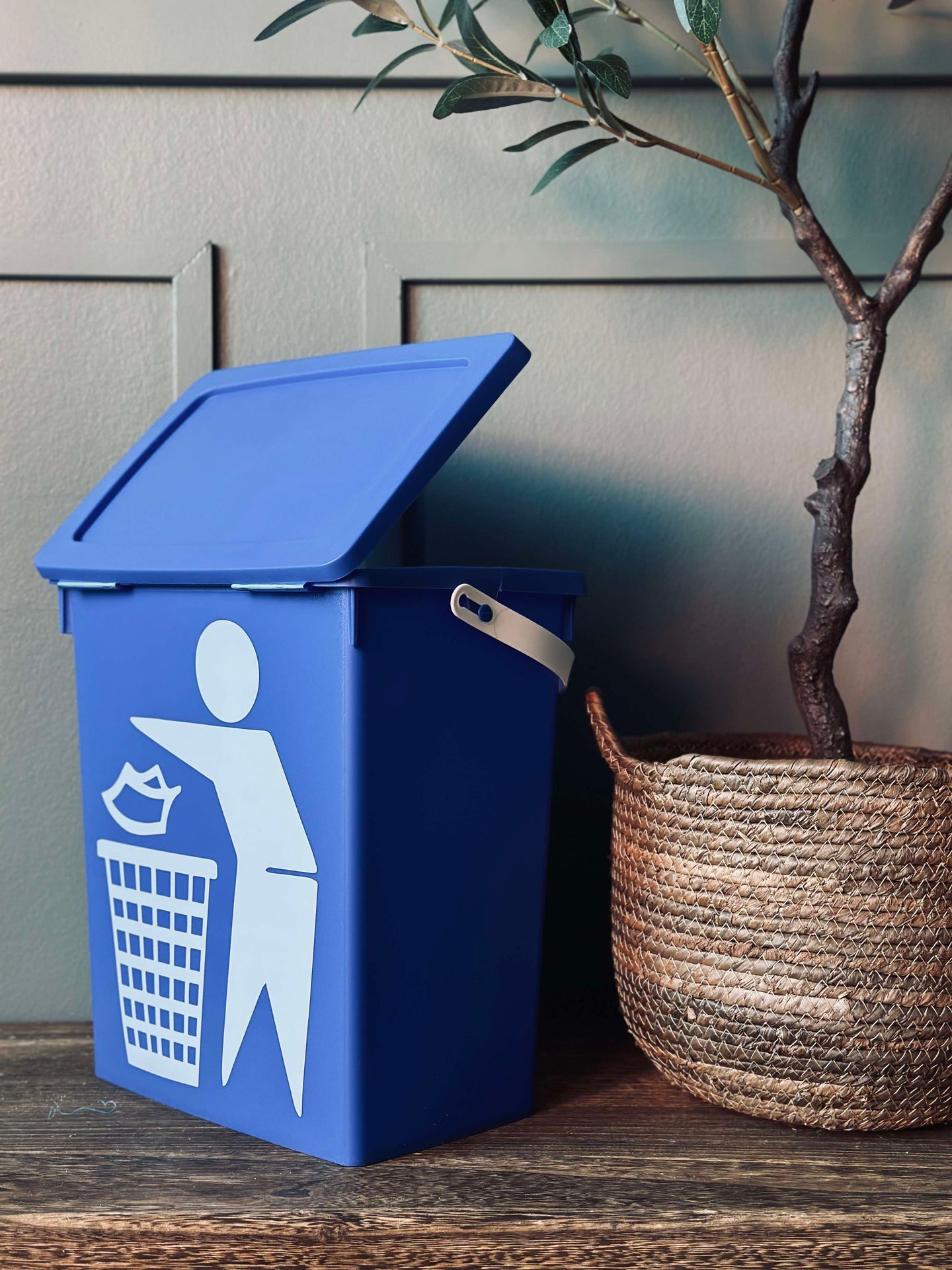 BIO Eimer mit Deckel 12 Liter - BLAU