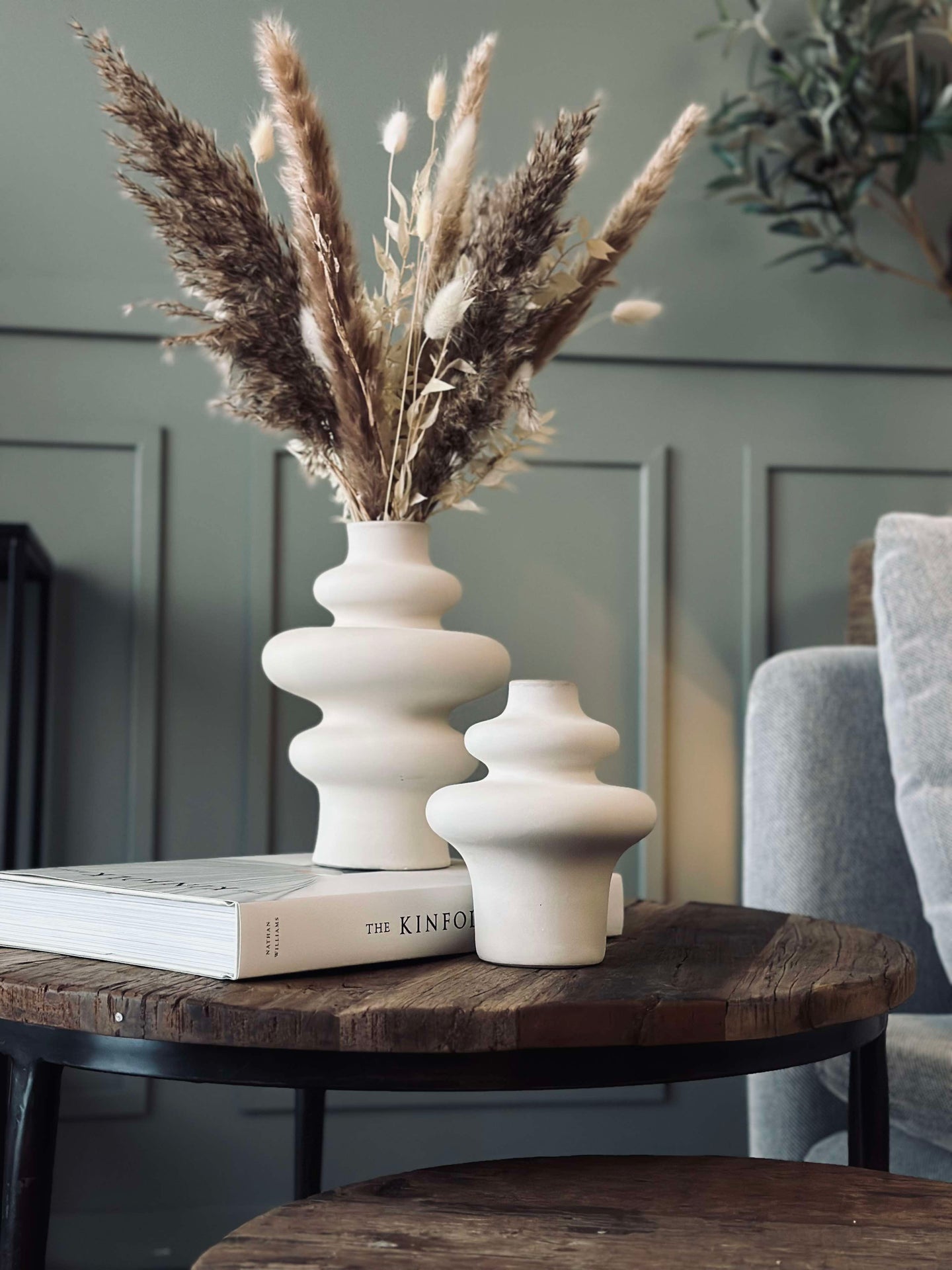 Gedrehte Keramikvase – 2er-Set