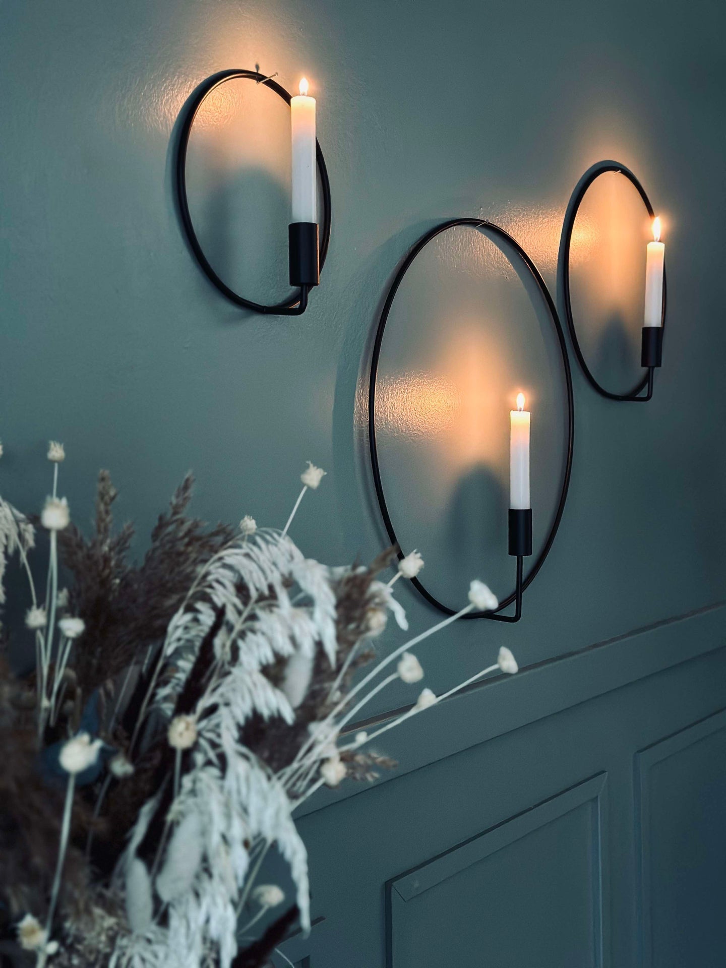 VIAMAJA Kreis Kerzenhalter - Schwarz - Ø 20 cm