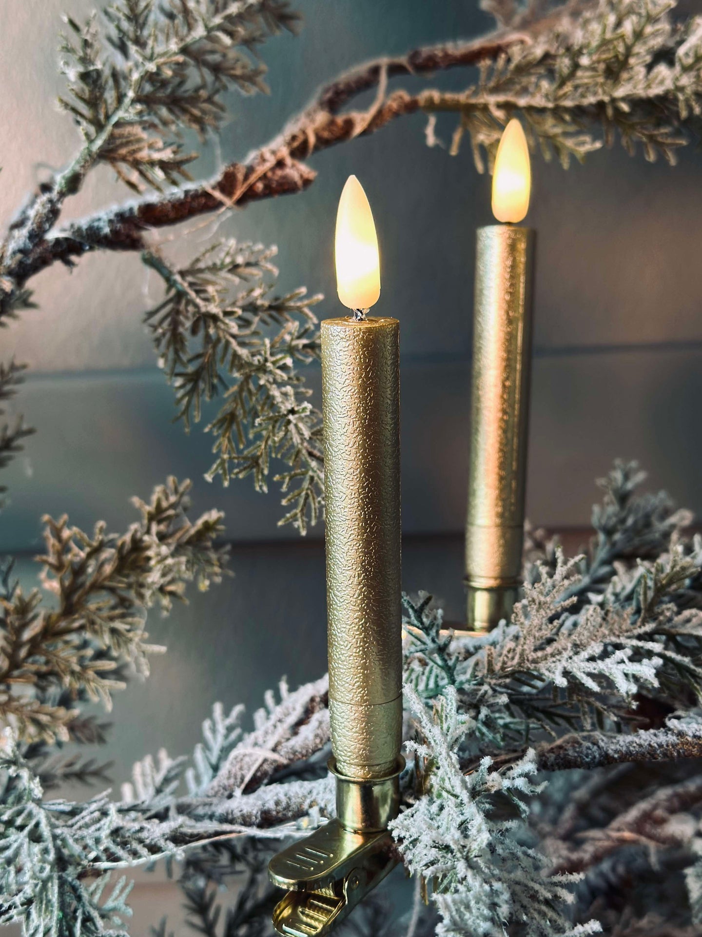 LED Weihnachtsbaumkerzen Gold - Set mit 10 Stück
