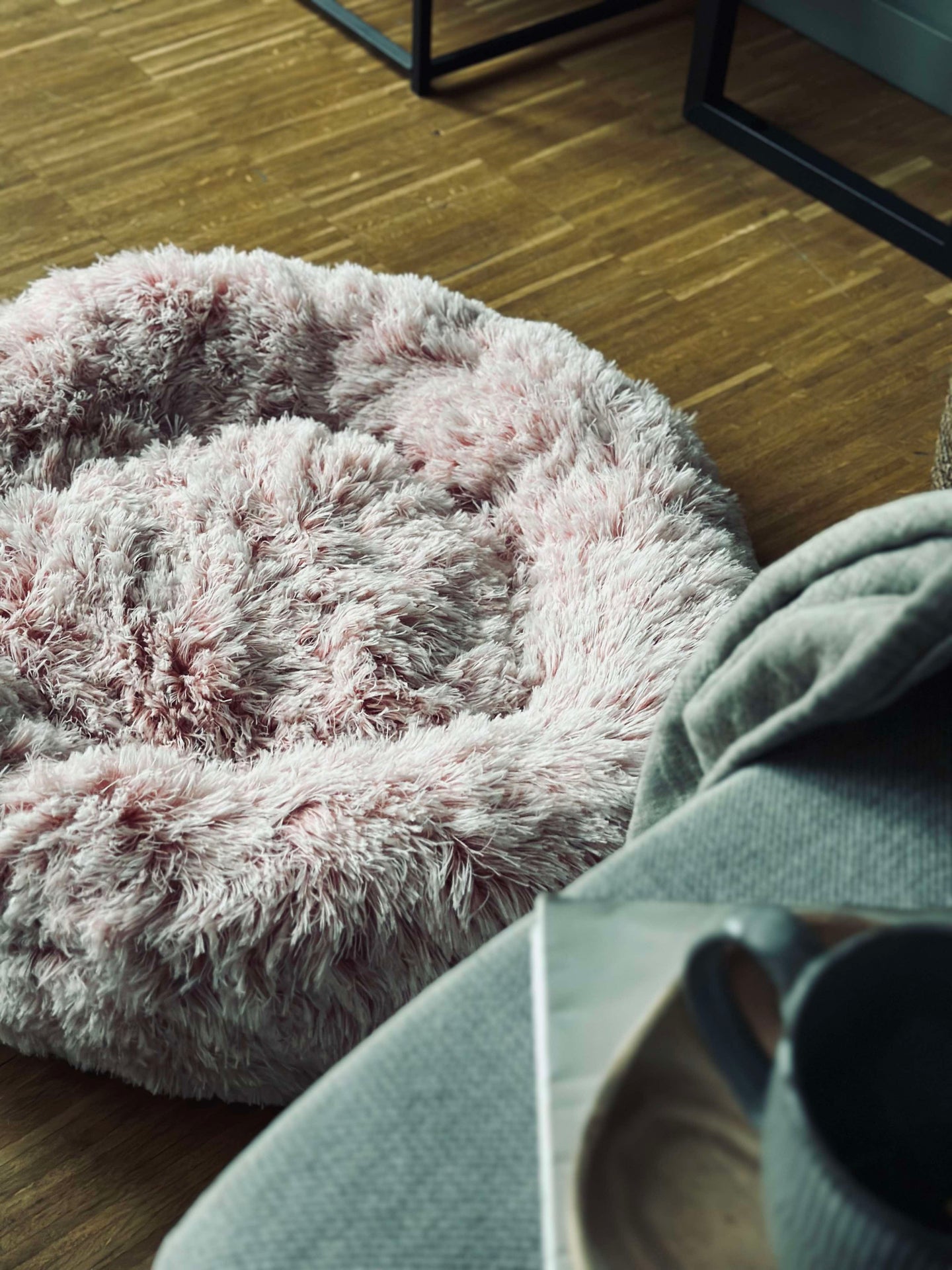Hundekorb Fluffy - Ø 60 cm Rosa