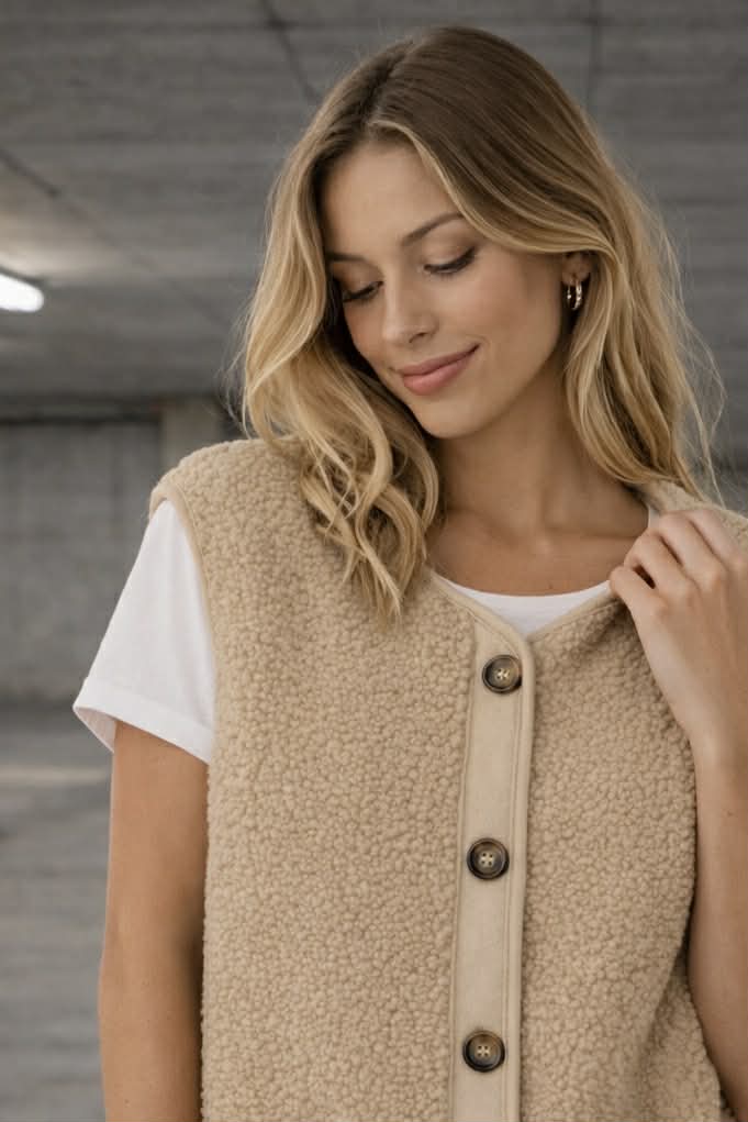 Beige Weste