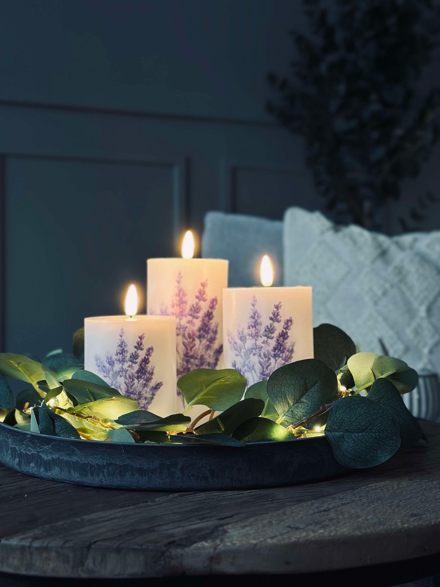 LED FLORA Lavendel – Set mit 3 Stück und Fernbedienung