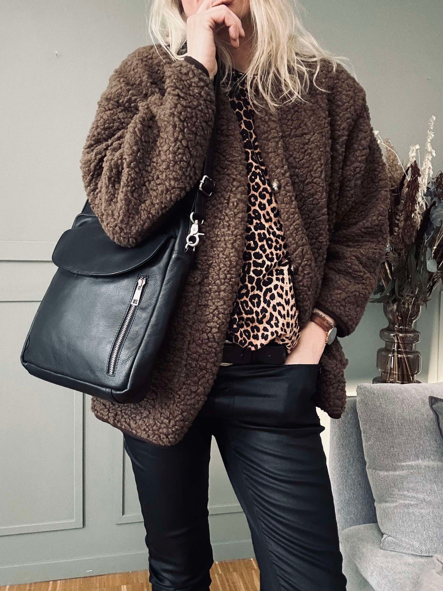 Jacke Lucile Brown Teddy