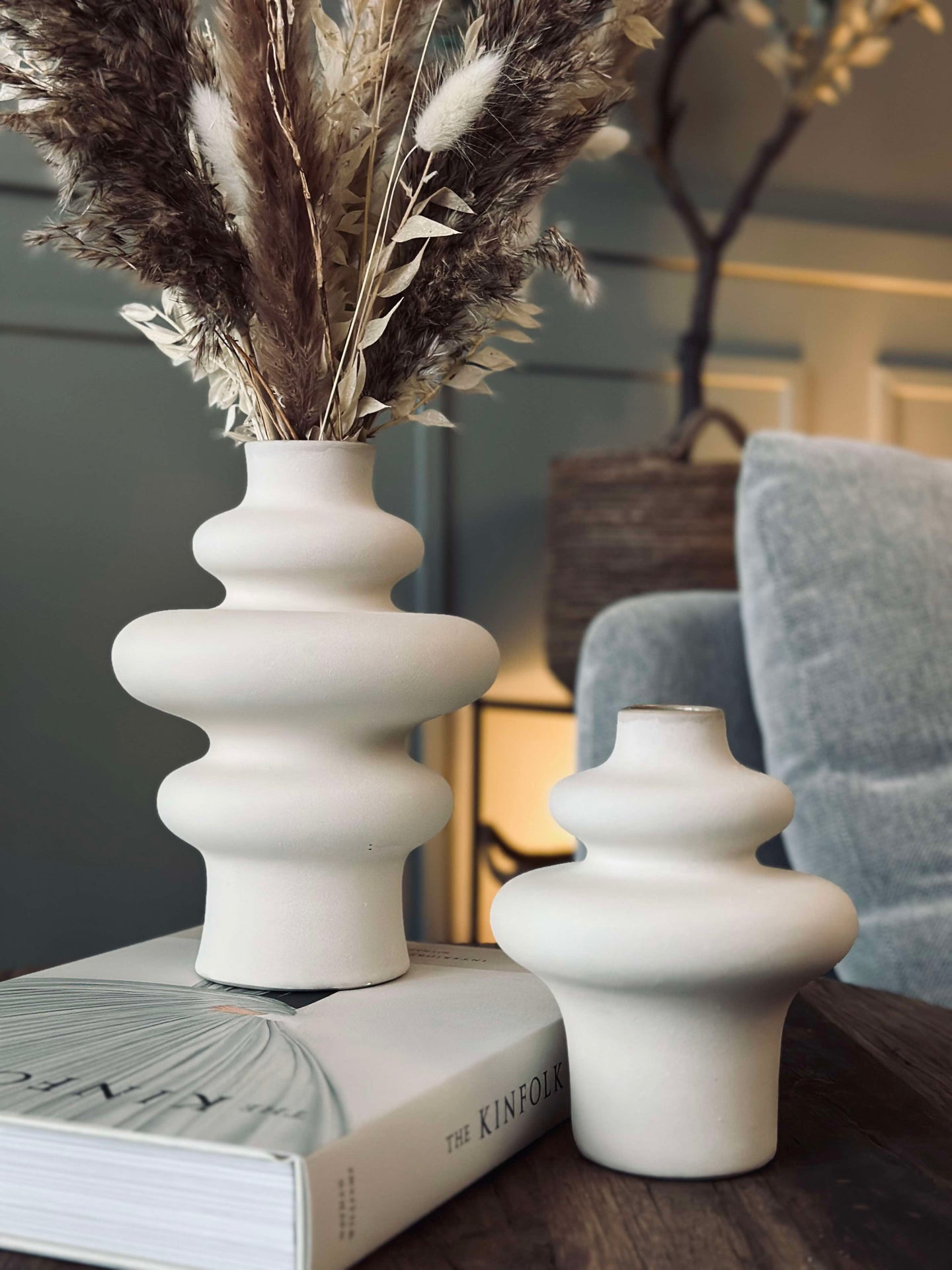 Gedrehte Keramikvase – 2er-Set