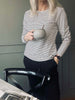 Bluse Christel strib - Black / Creme