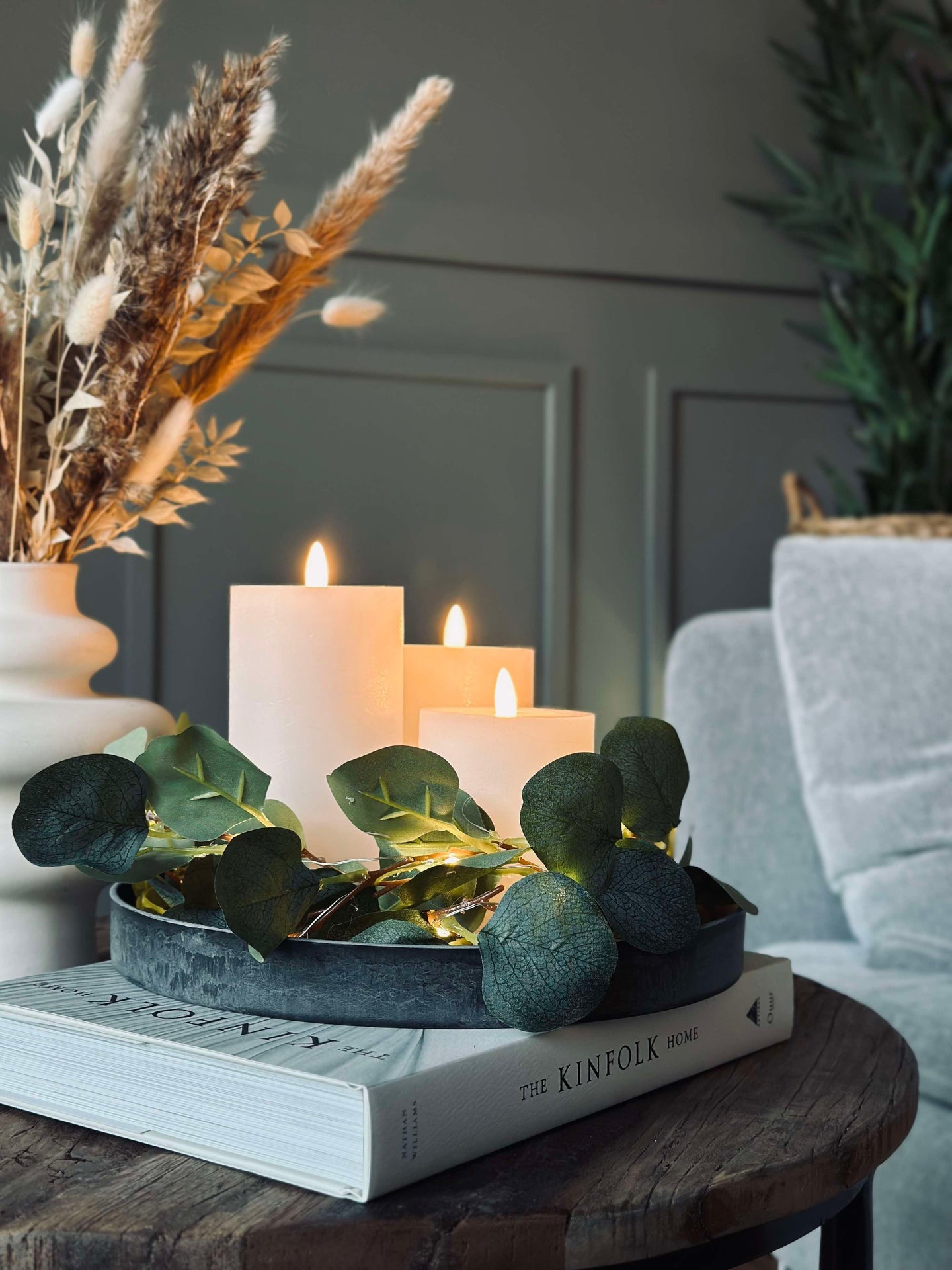 Rundes Tablett / Schale im Beton-Look - Mittel