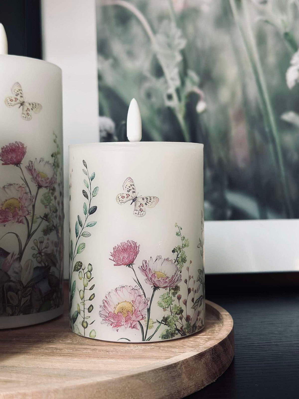 LED-Blockkerzen FLORA – Set mit 3 Stück und Fernbedienung