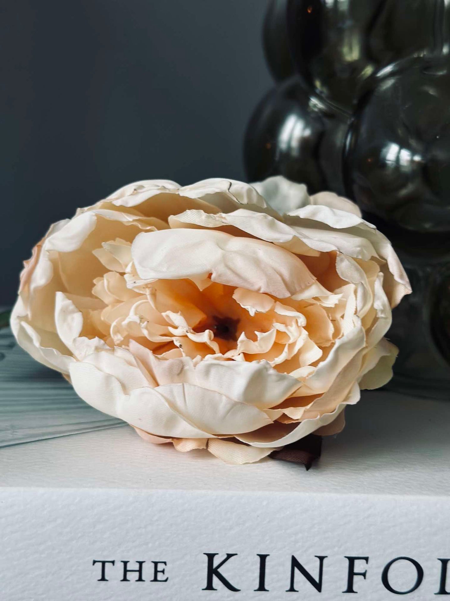 Blume Seide Pfingstrose Creme