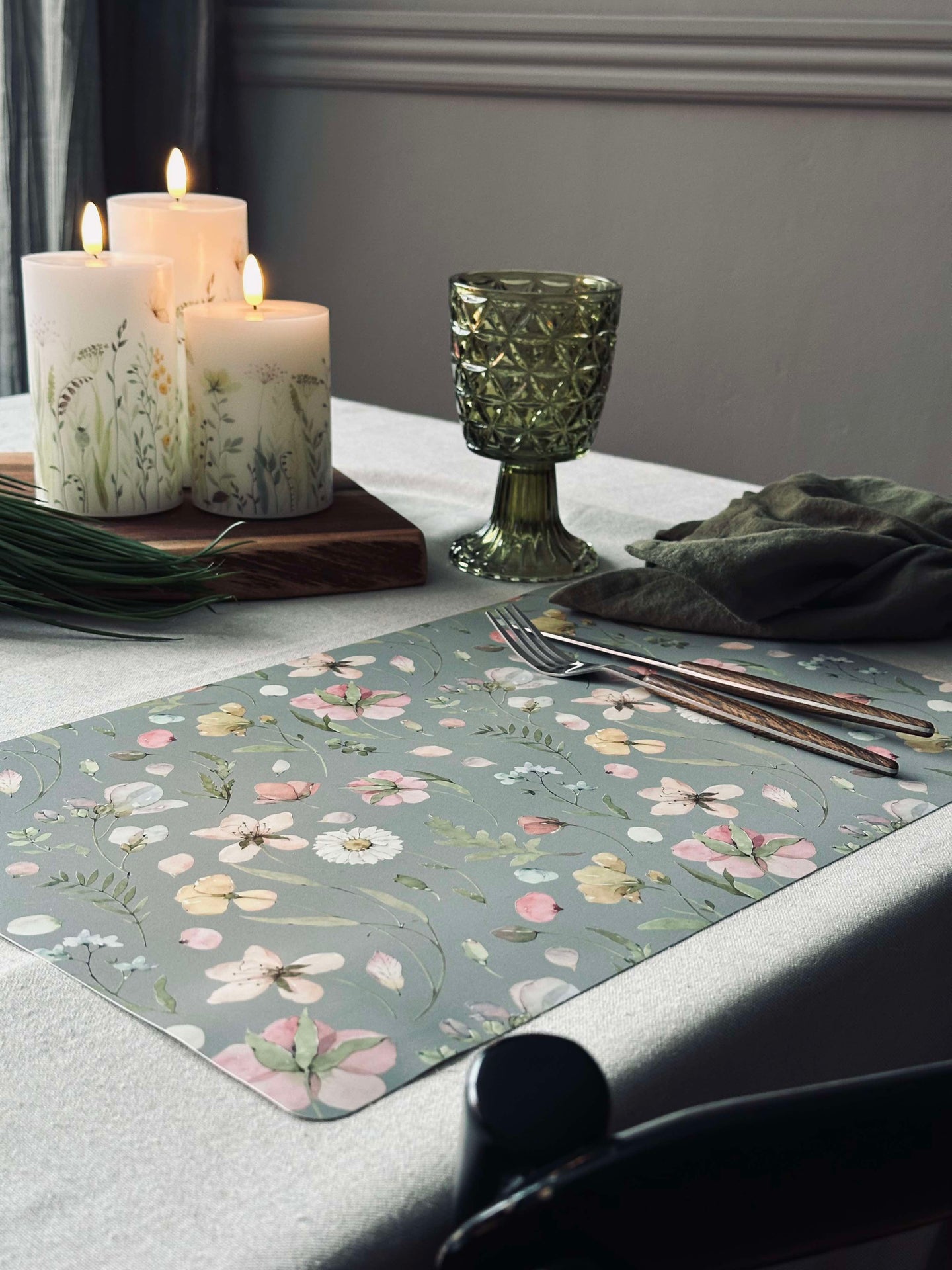 Platzset Flora - Grau