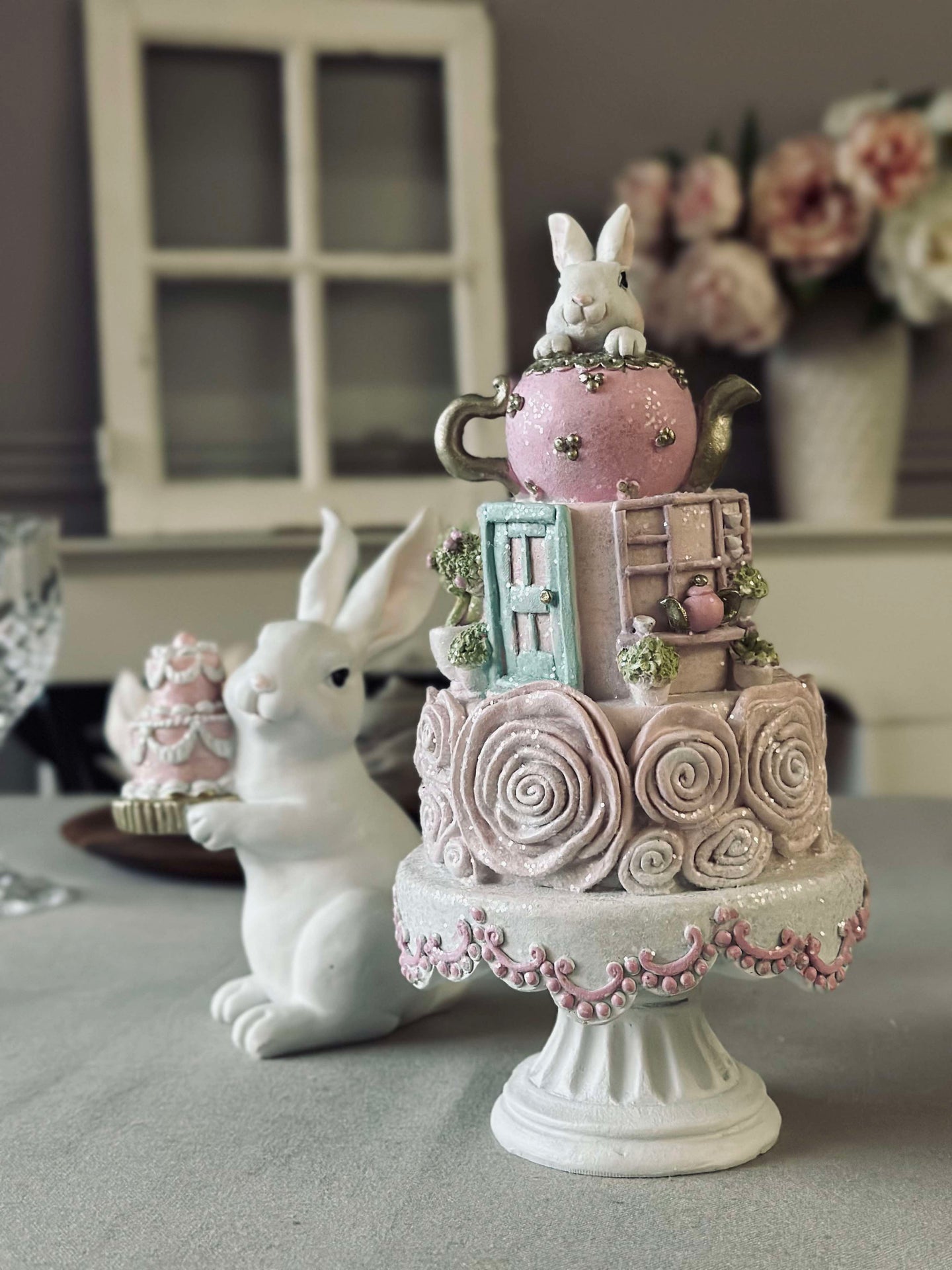 Kuchen mit Hase - Tischdeko