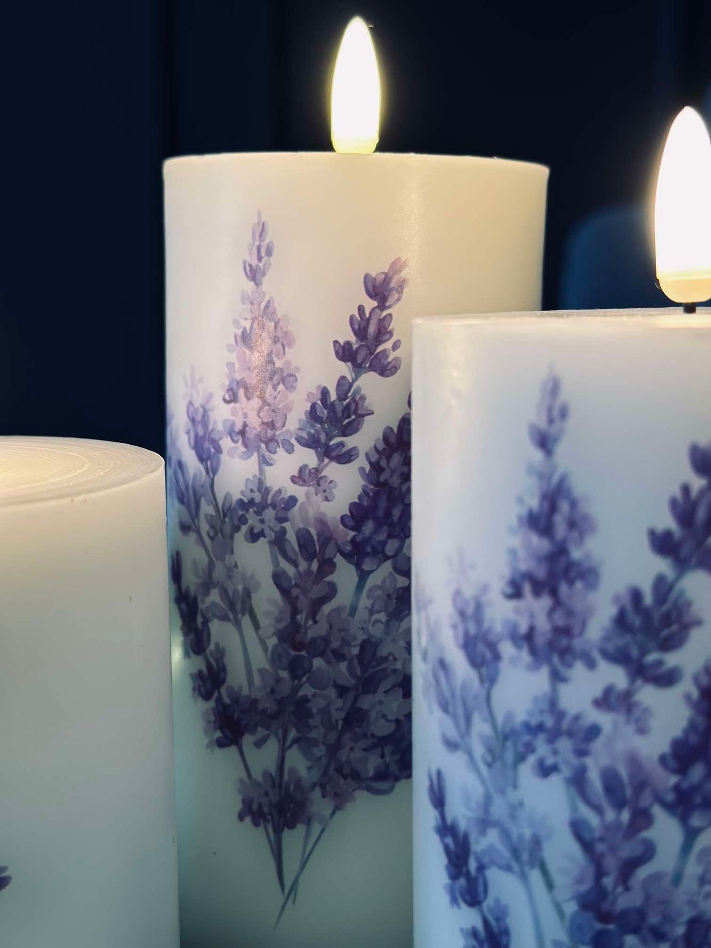 LED FLORA Lavendel – Set mit 3 Stück und Fernbedienung