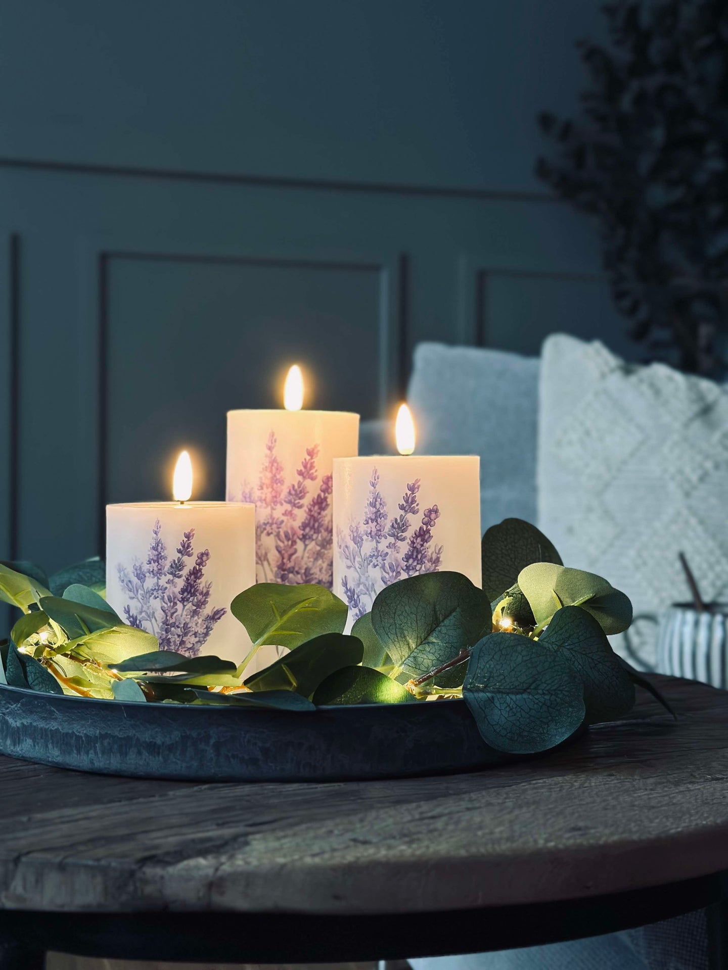 LED FLORA Lavendel – Set mit 3 Stück und Fernbedienung