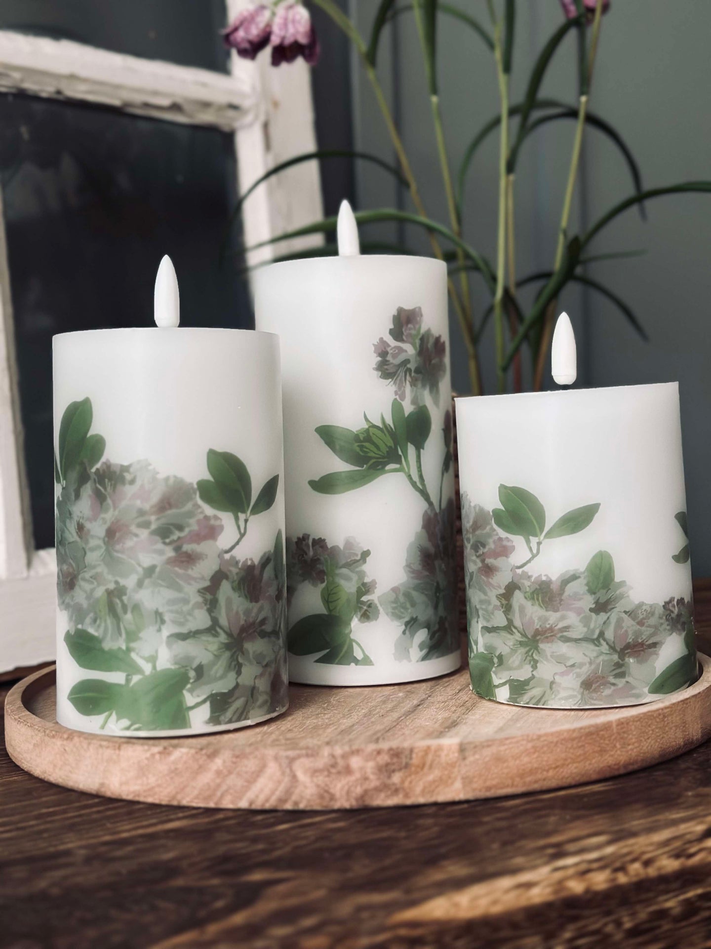 LED Hortensie – Set mit 3 Stk. und Fernbedienung