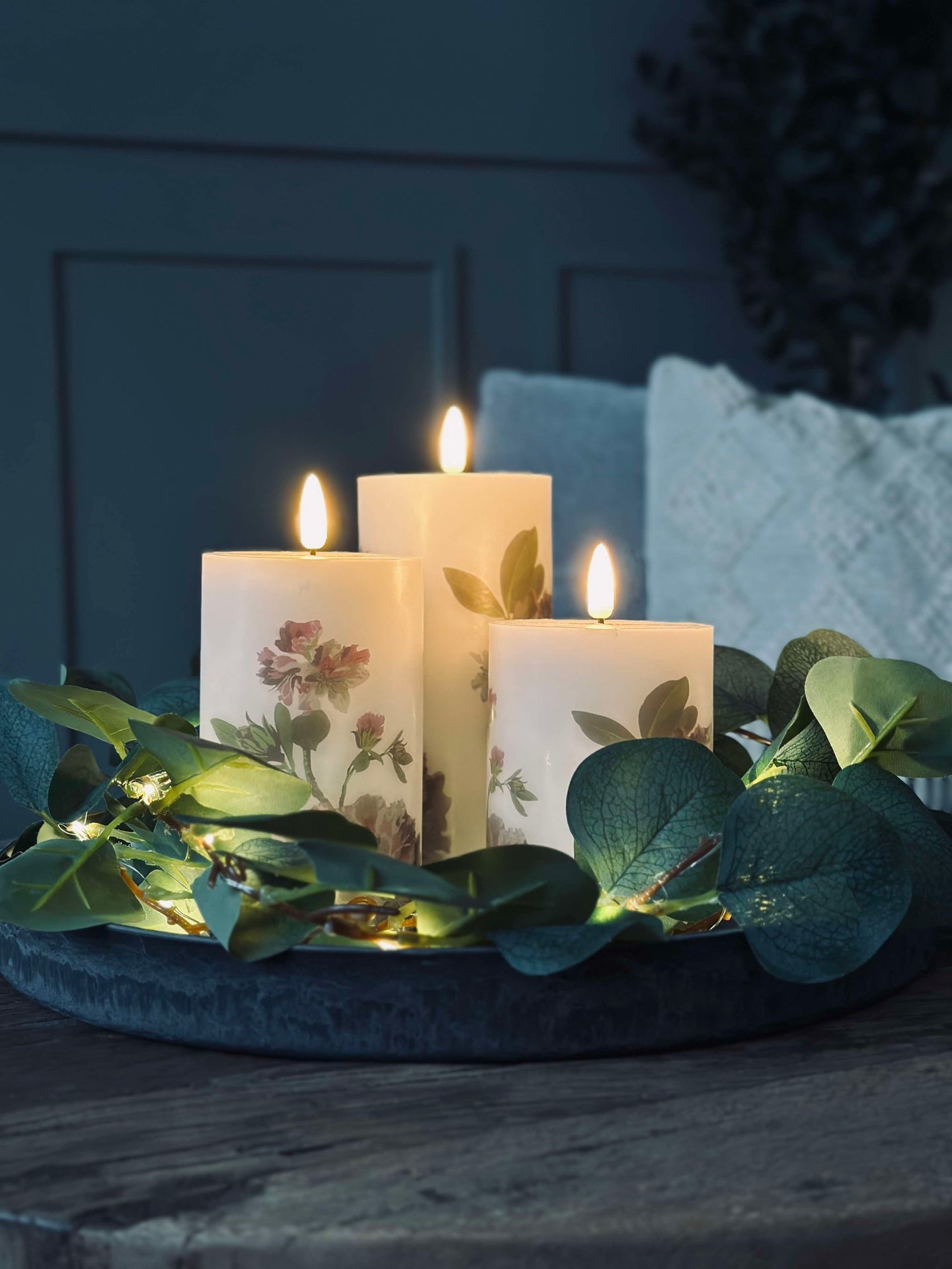 LED Hortensie – Set mit 3 Stk. und Fernbedienung
